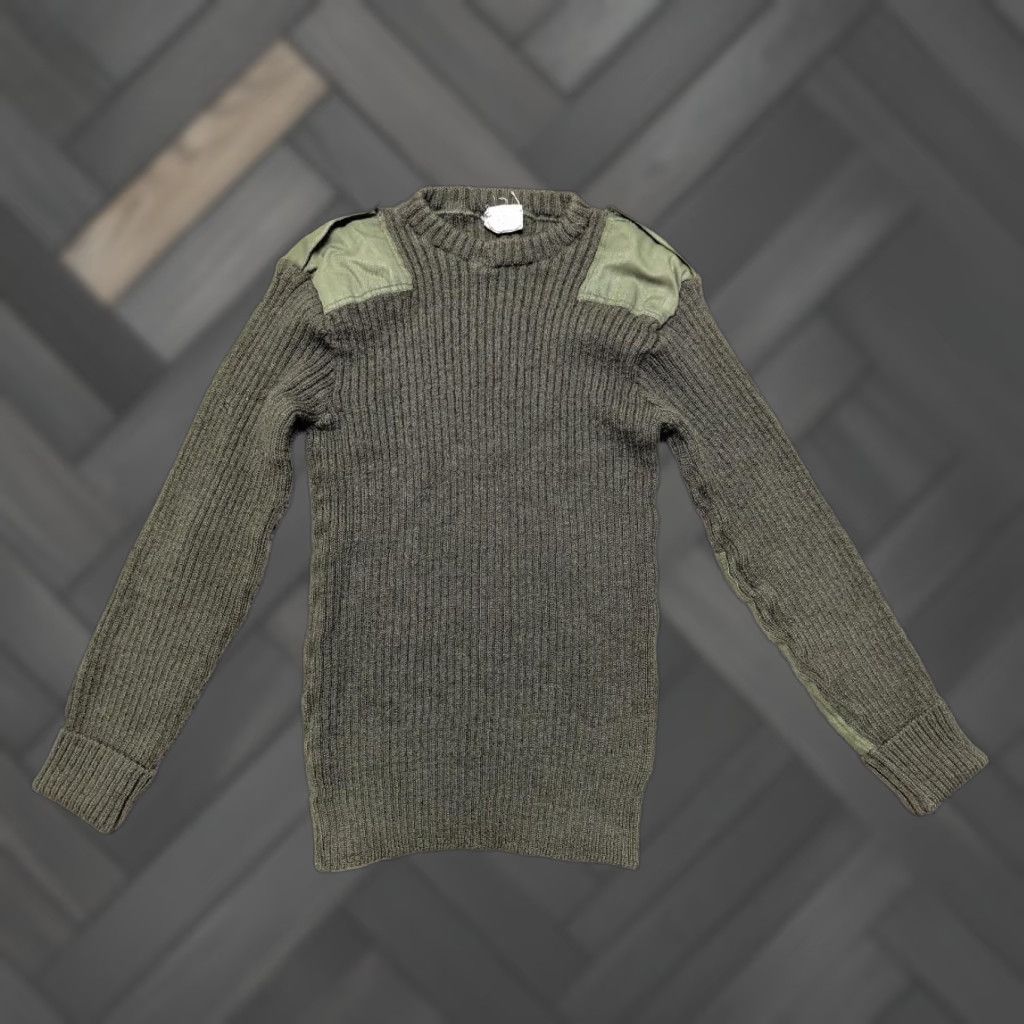 Vintage VINTAGE CORP Inc ENGLAND Wooly Pully Green Sweater Crewneck Men S Wool Chest 29" Long 38 Small Long Ribbed ARMY 90s? Size US S / EU 44-46 / 1 - 1 Thumbnail