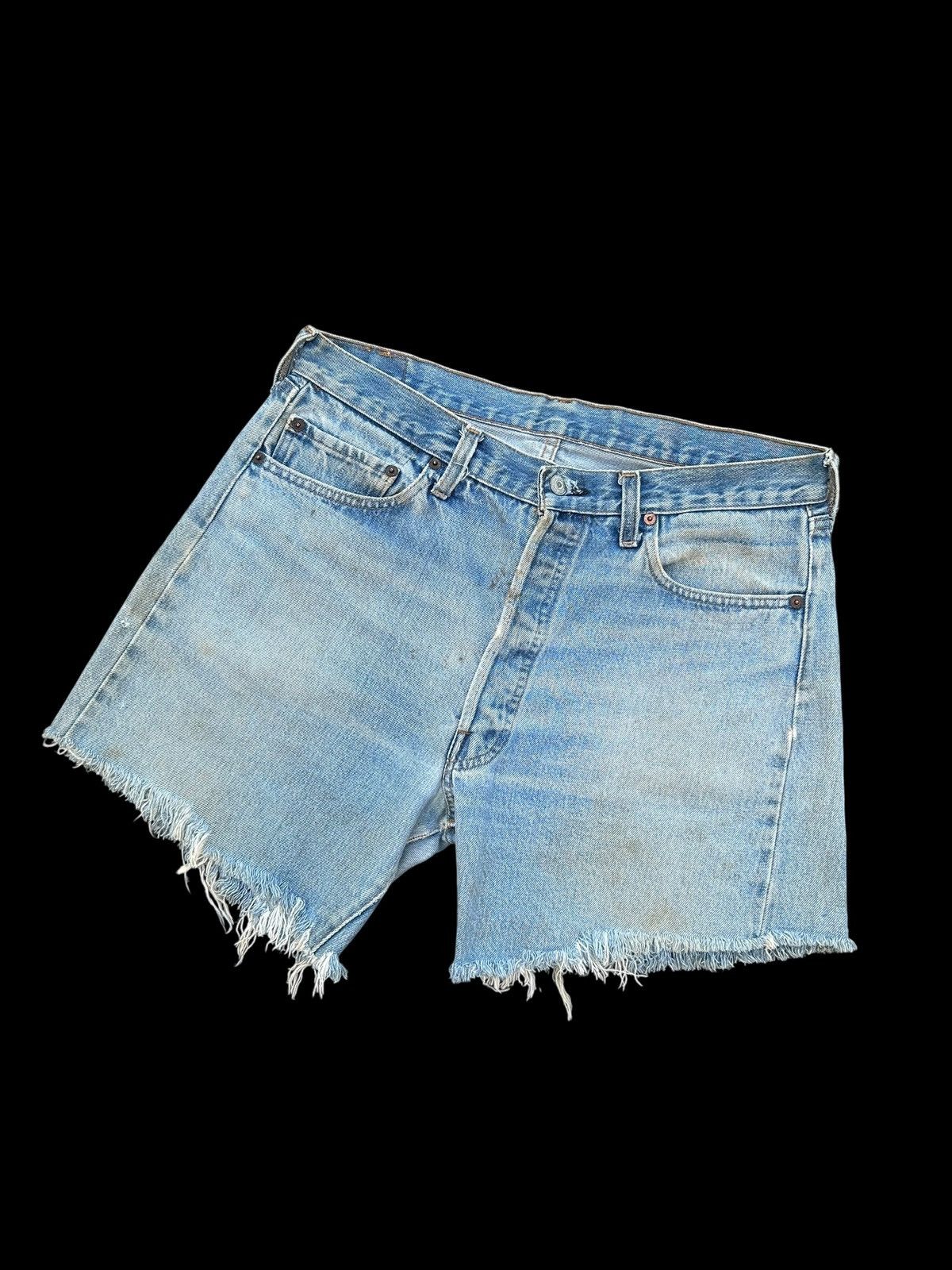 Kapital 80's THRASHED Levis 524 Selvedge Distressed Short Denim Jean Size US 34 / EU 50 - 4 Thumbnail