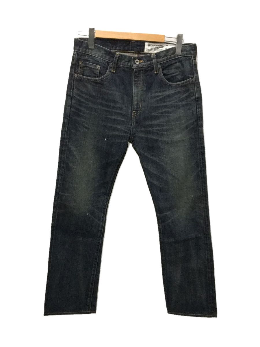 Denim Bottom Cotton Zip Ply Straight Cut Plain Navy