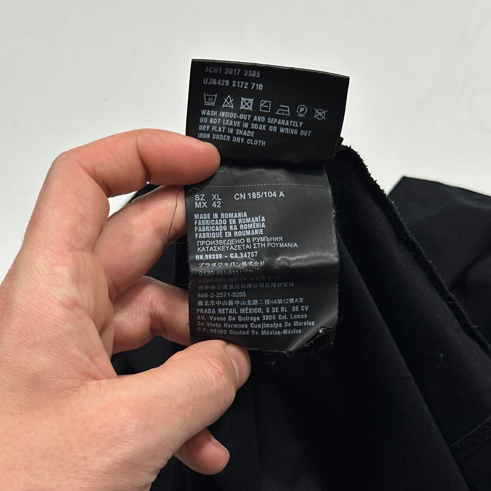 Prada Prada 2017 Black Soft Cotton Pocket Logo T-shirt - XL (L) Size US L / EU 52-54 / 3 - 5 Thumbnail