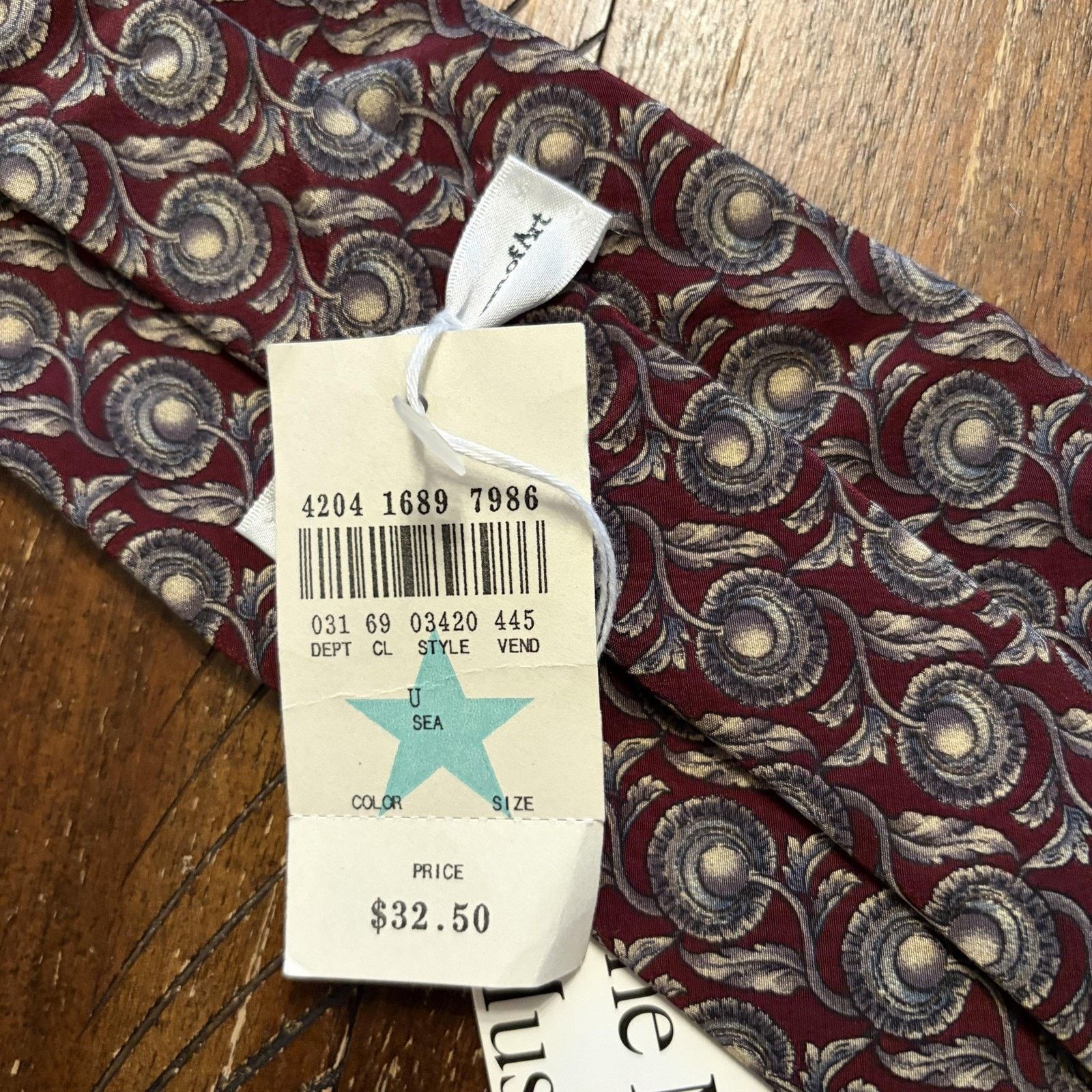 Vintage Metropolitan Museum Of Art Tie Mens One Floral Silk Necktie Size ONE SIZE - 7 Thumbnail