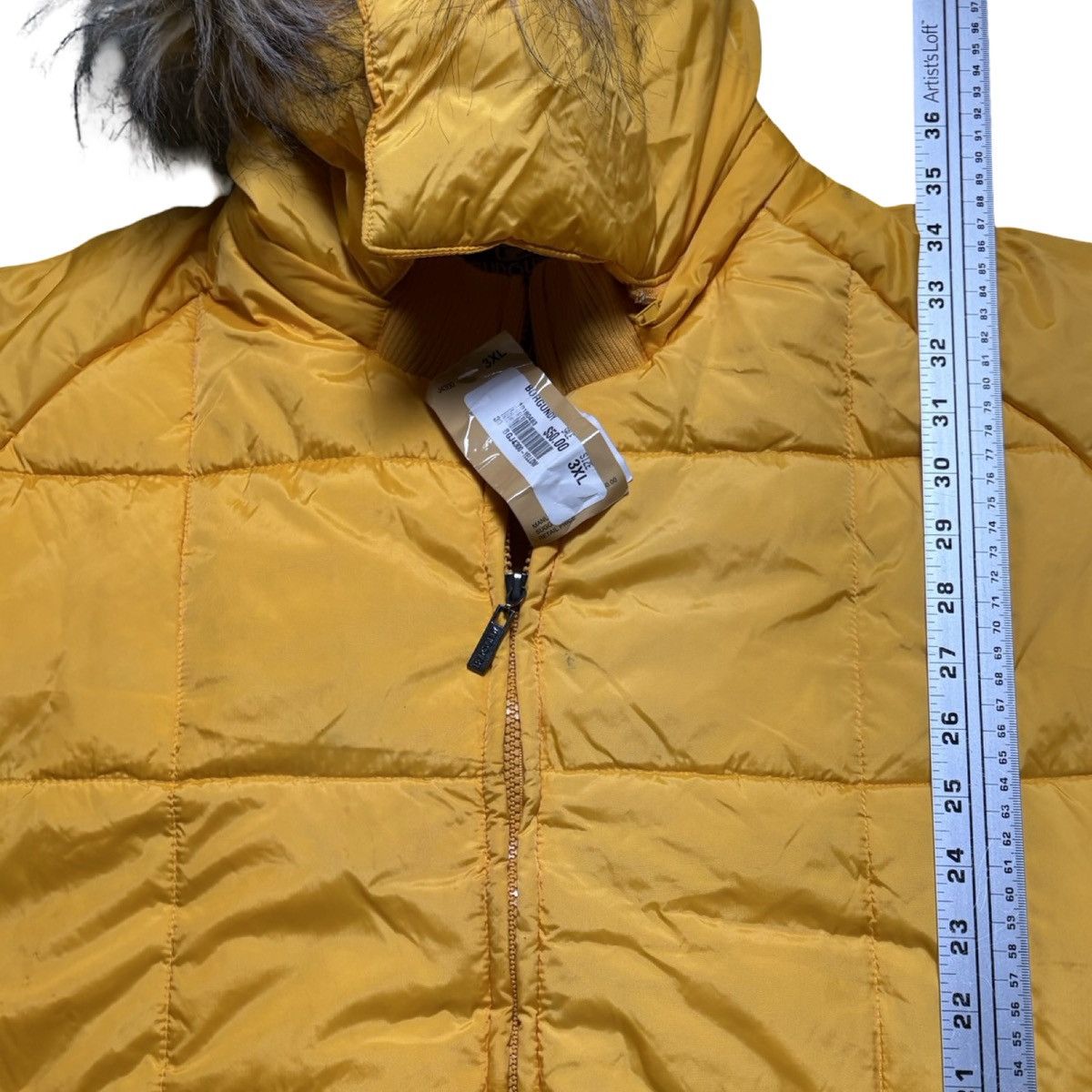 Other Vintage Y2K Yellow Down Puffer Jacket Faux Fur Hood Parka 3X Size US XXL / EU 58 / 5 - 5 Thumbnail