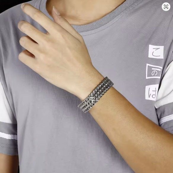 Other Silver Polished Mesh Tennis Chain Bracelet Size ONE SIZE - 1 Thumbnail