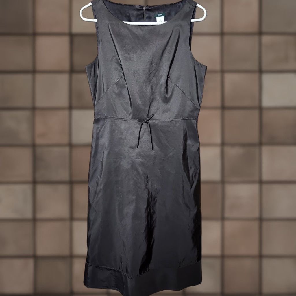 J.Crew VINTAGE J. Crew Dress |10 Tall| Y2K Brown 100% Silk Boatneck Fit & Flare Dress Size L / US 10 / IT 46 - 1 Thumbnail