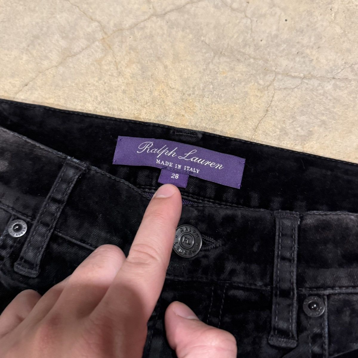 Ralph Lauren Purple Label Ralph Lauren Purple Label Velvet Leather Patchwork Jeans Size US 28 / EU 44 - 9 Thumbnail
