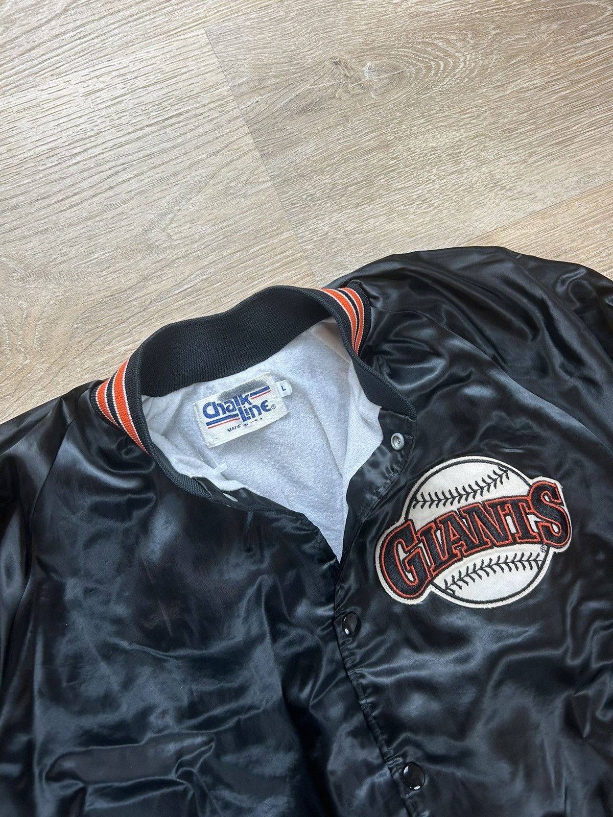 image of Chalk Line x Vintage San Francisco Giants Chalkline Jacket in Black, Men's (Size Large)