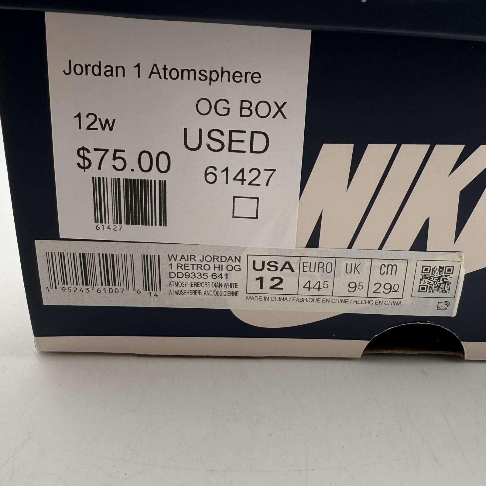 Nike Jordan 1 Retro High OG Atmosphere 12W Used With Box Size US 12 / IT 42 - 9 Thumbnail