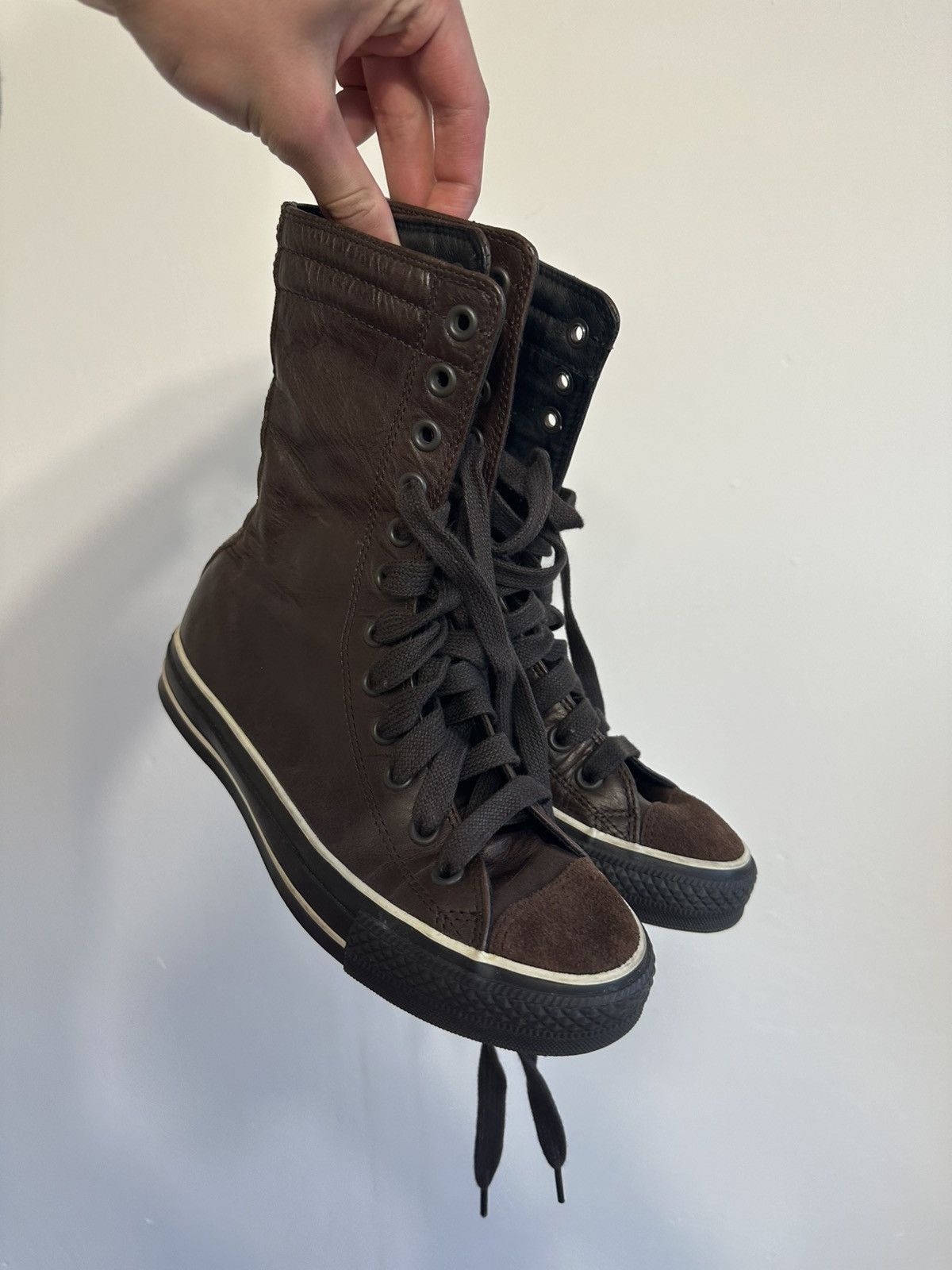 Boxer high boots Converse moto biker leather shoes core
