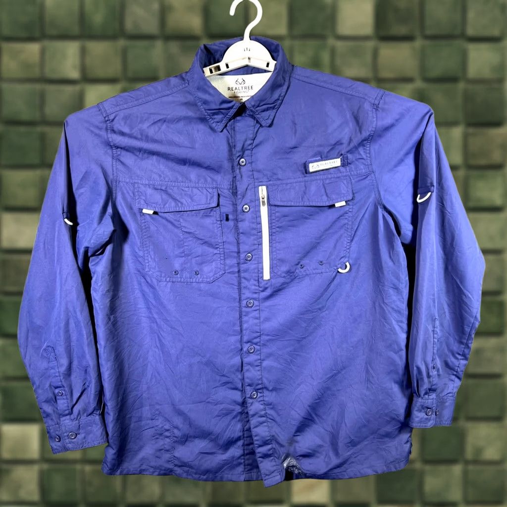 Realtree Realtree Fishing Button-Up Shirt Men’s L Purple Polyester Long Sleeve Camping Size US L / EU 52-54 / 3 - 1 Thumbnail