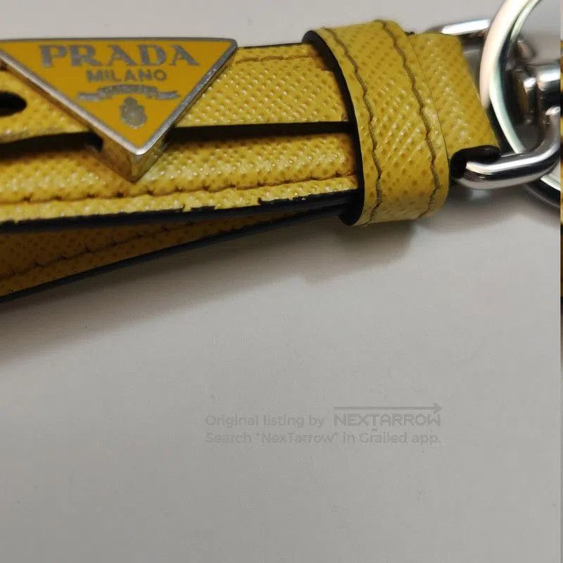 Prada Prada Leather Triangle Logo Keychain Charm. Size ONE SIZE - 4 Thumbnail
