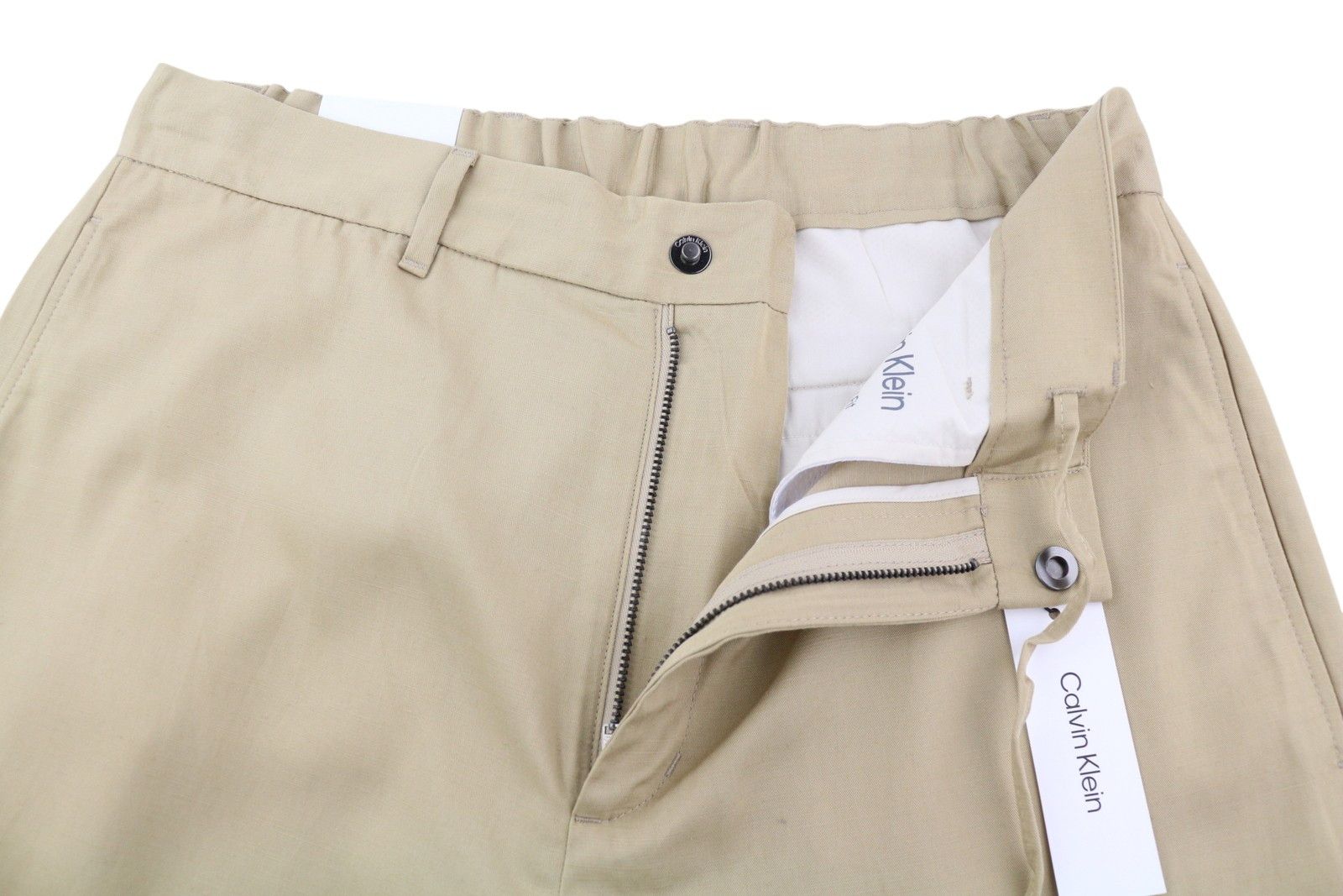 Calvin Klein DYED TENCEL TAPERED W34/L32 Brown Linen Trousers 85157 Size US 34 / EU 50 - 4 Thumbnail