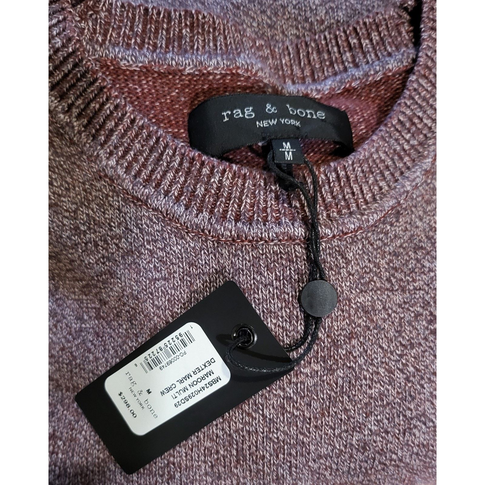 & Other Stories Rag & Bone Men's Maroon Dexter Sweater M Designer $298 NWT Size US M / EU 48-50 / 2 - 7 Thumbnail