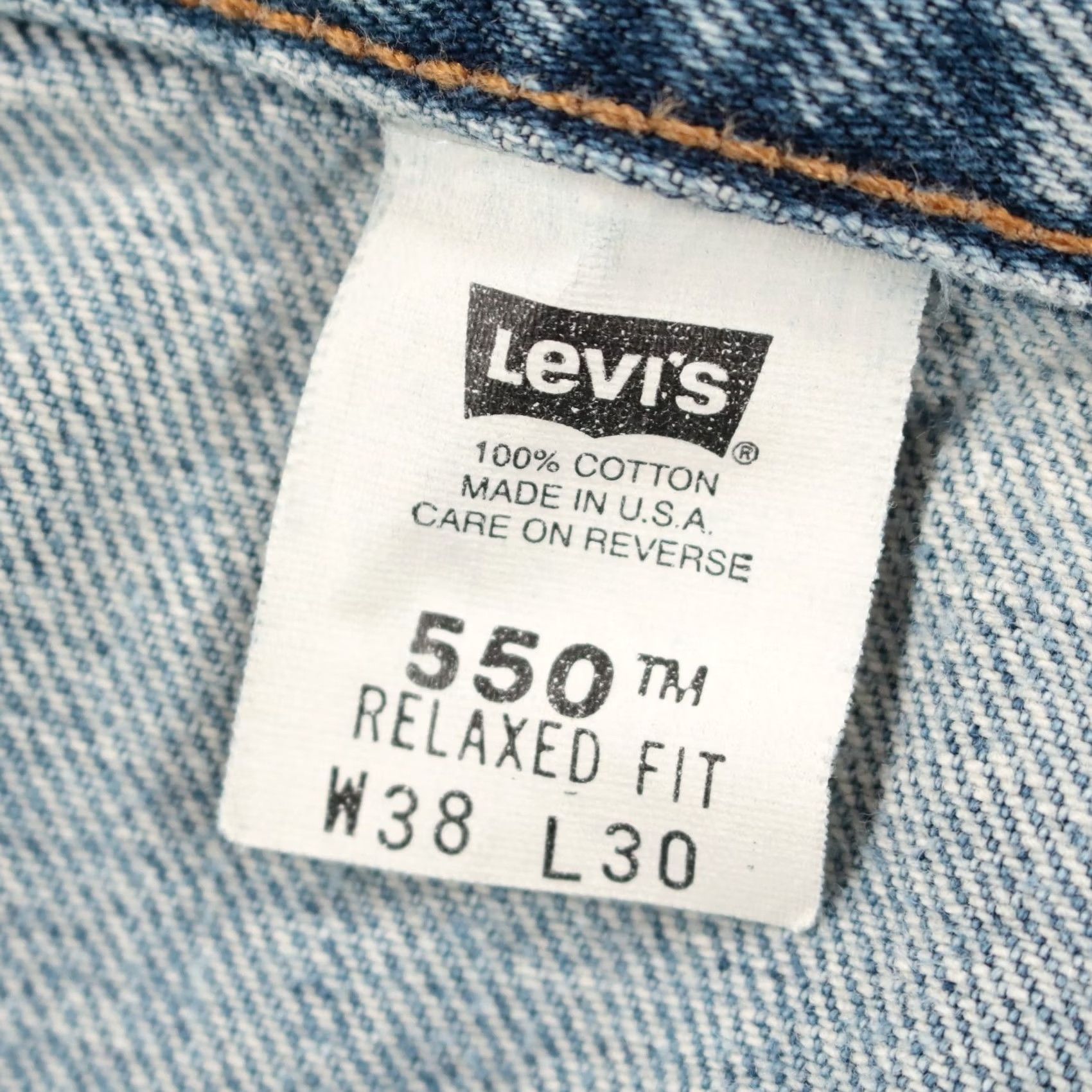 Levi's vtg LEVI'S 550 relaxed fit denim jeans 38x30 stonewash made usa y2k tag Size US 38 / EU 54 - 6 Thumbnail