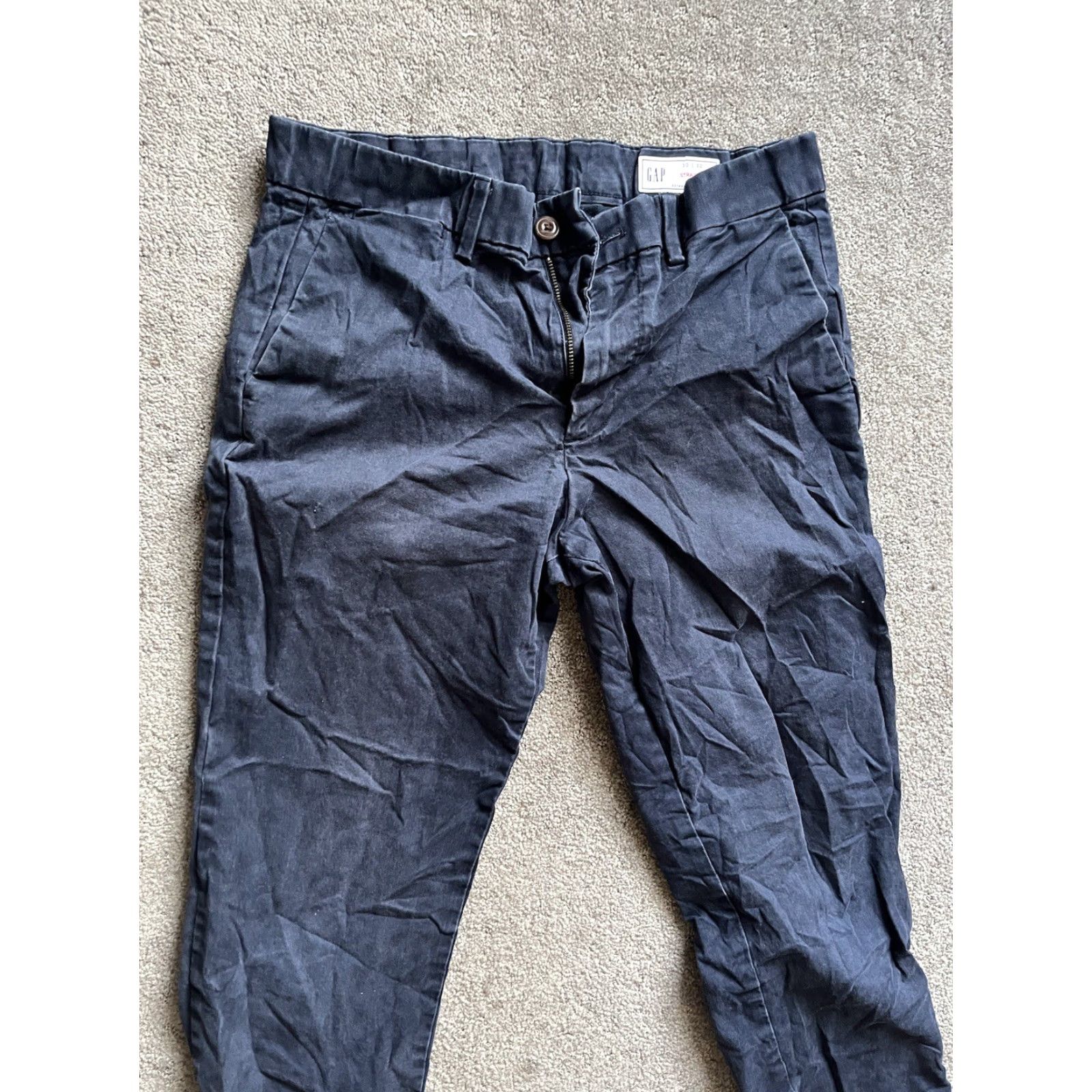 Gap VINTAGE GAP Chino Pants Mens Size 30x30 Navy Straight Fit 100% Cotton Distressed Size US 30 / EU 46 - 2 Thumbnail