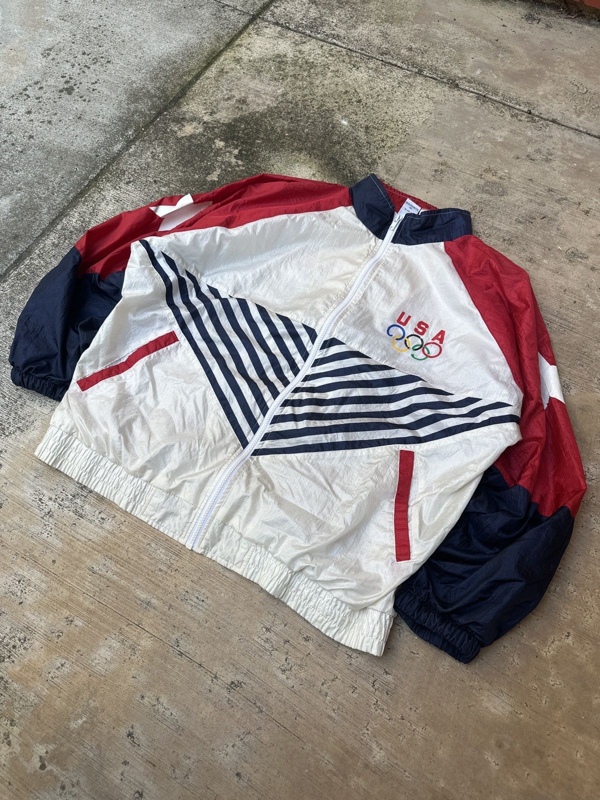 USA Olympics × Vintage Vintage 90s Made In USA Olympic Games Windbreaker jacket Size US XL / EU 56 / 4 - 1 Thumbnail