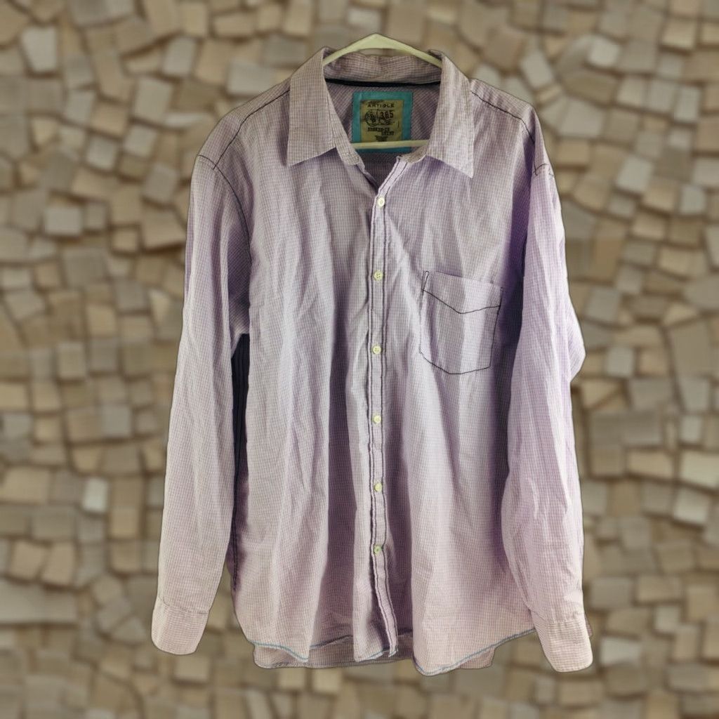 Vintage Article Shirt Men's XL Button Up Long Sleeve Side Pocket Checkered Cotton Size US XL / EU 56 / 4 - 1 Thumbnail