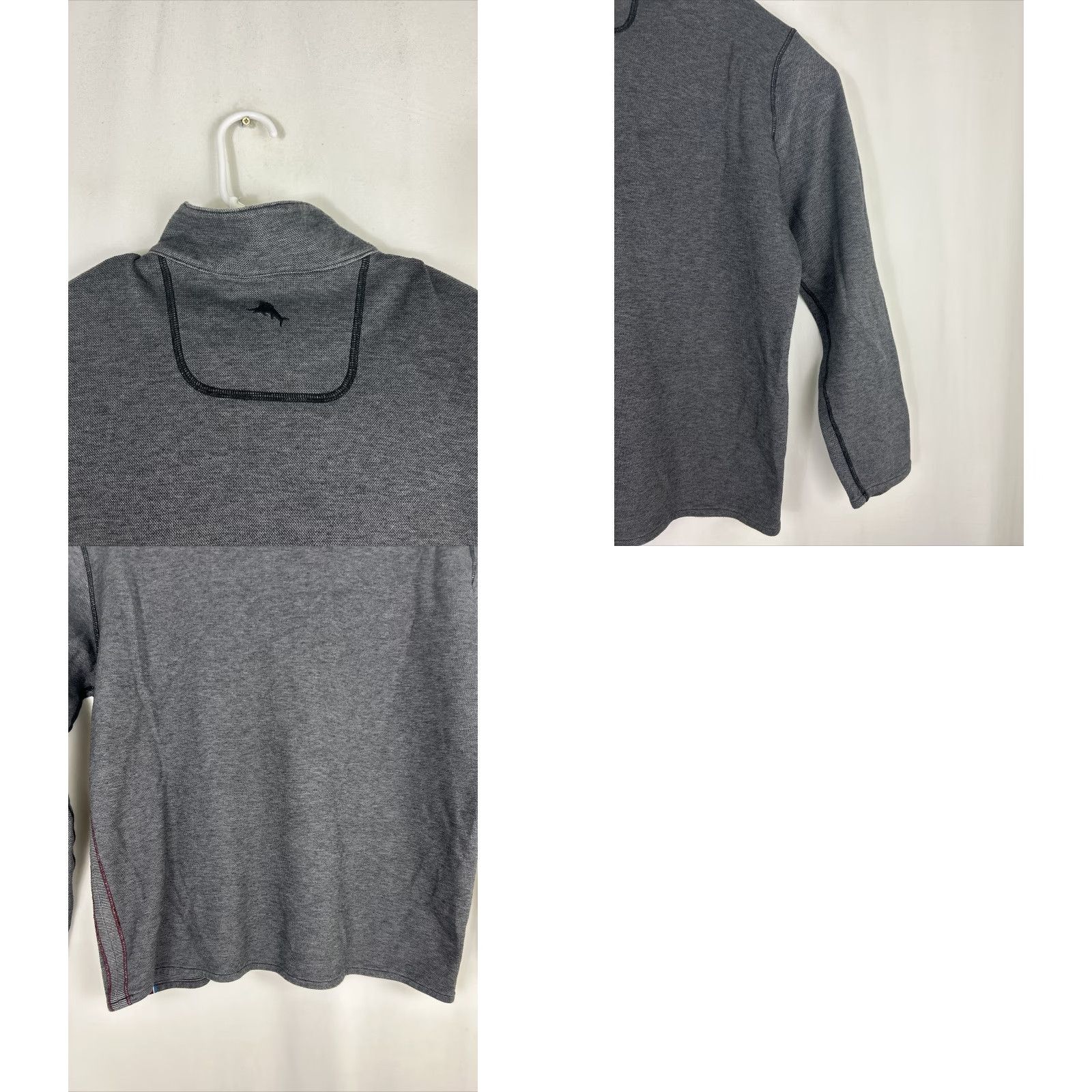 Tommy Bahama Tommy Bahama Mens XL Pullover Sweatshirt Gray Cotton Blend Sweater Collared Neckline Pullover 26” Chest 29” Length Size US XL / EU 56 / 4 - 9 Thumbnail