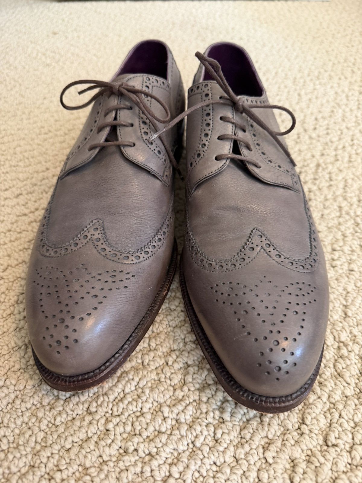 Carmina Carmina Gray Wingtip Sz 11 (fits like 11.5 US) Size US 11.5 / EU 44-45 - 4 Thumbnail