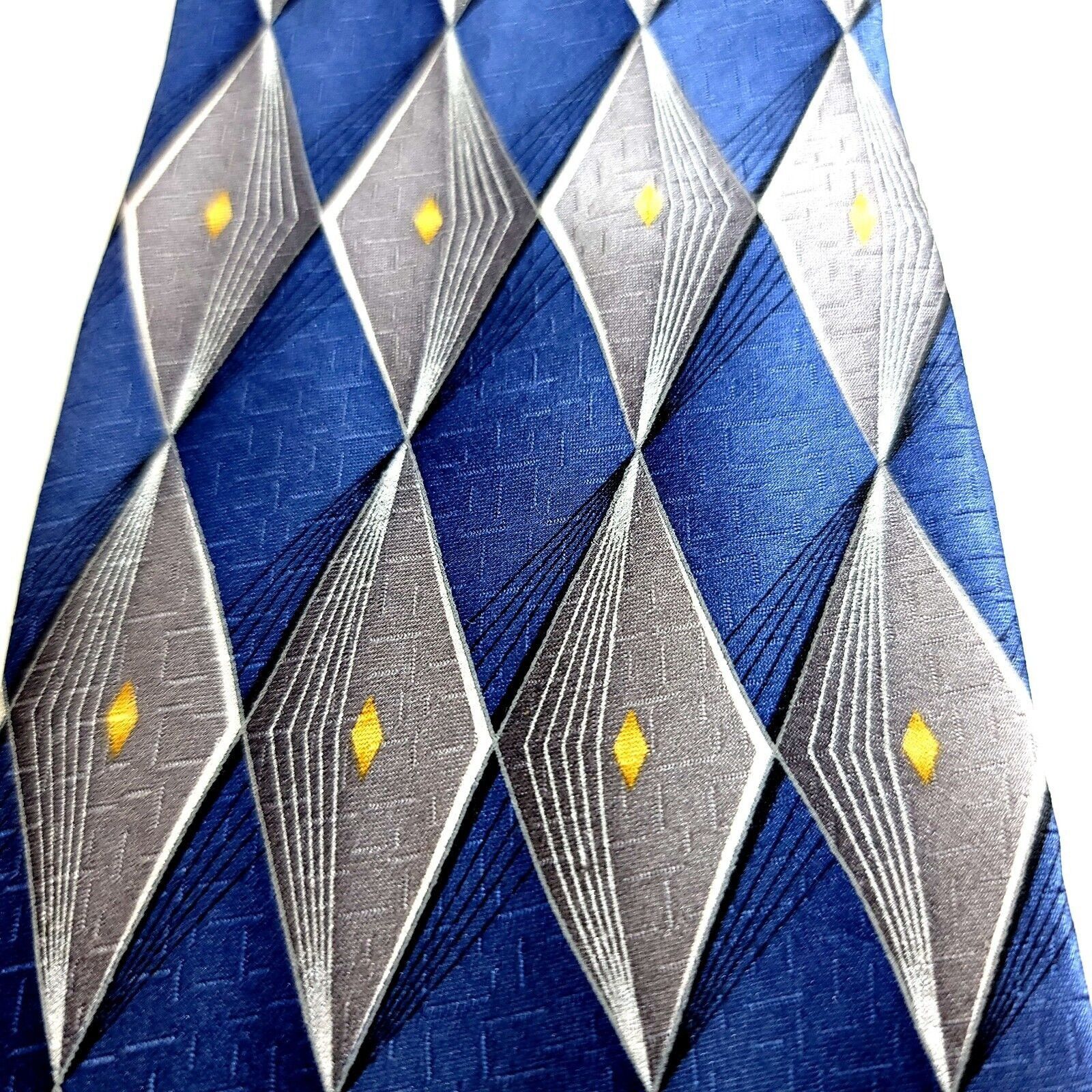 Arrow Arrow Blue Gray Geometric Jacquard Print Silk Tie Size ONE SIZE - 2 Thumbnail