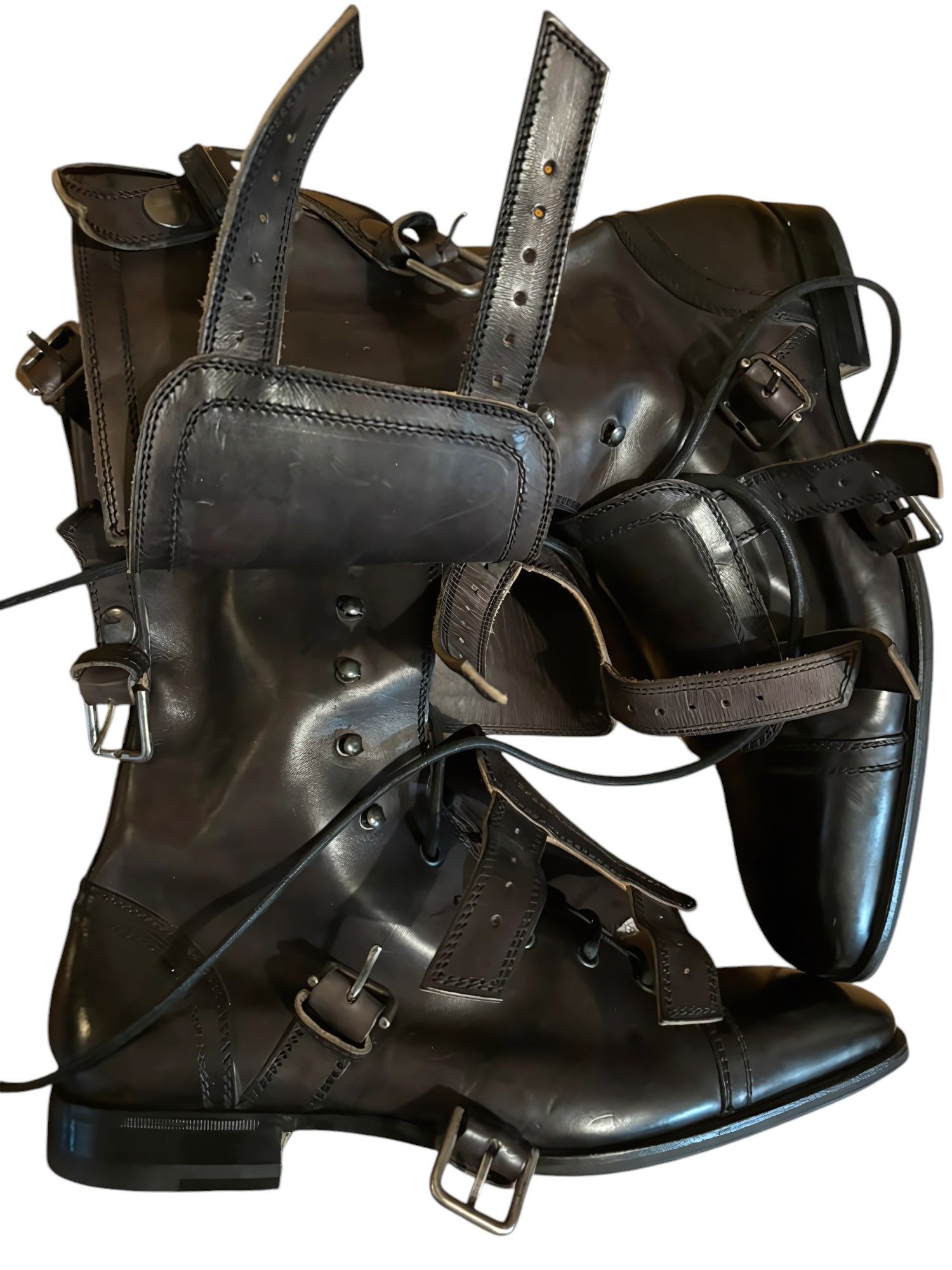 Yves Saint Laurent RIVE GAUCHE LEATHER COMBAT BOOTS BY TOM FORD Size US 7.5 / EU 40-41 - 2 Thumbnail