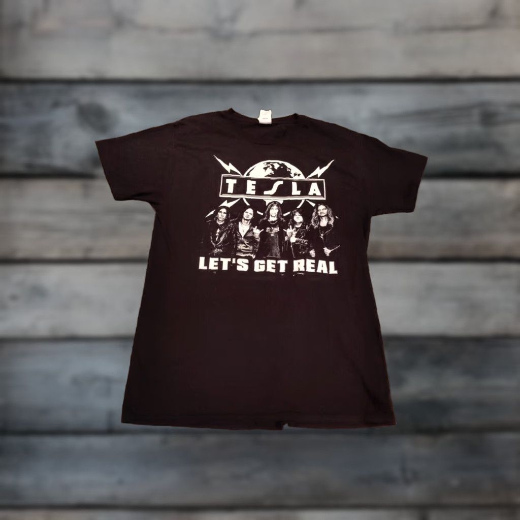 Hanes Tesla Let's Get Real Tour T-Shirt 2022 Black Medium Music Band Mens Size US M / EU 48-50 / 2 - 1 Thumbnail