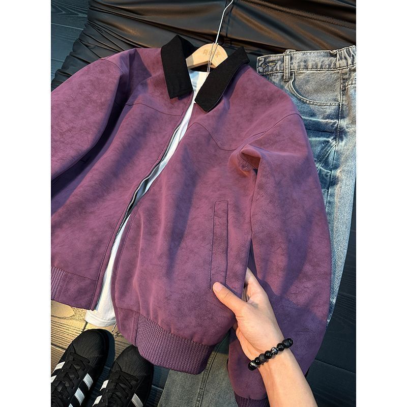 Other Purple Suede-Effect Bomber Jacket Size US M / EU 48-50 / 2 - 3 Thumbnail