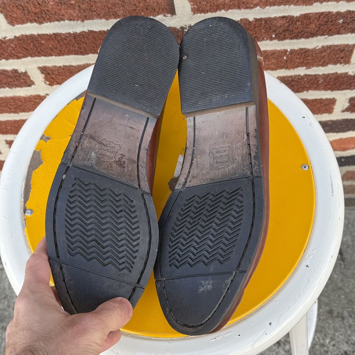 Cherokee × Vintage Vintage Cherokee SOX Patent Brown Leather Penny Loafers Size US 9.5 / EU 42-43 - 9 Thumbnail