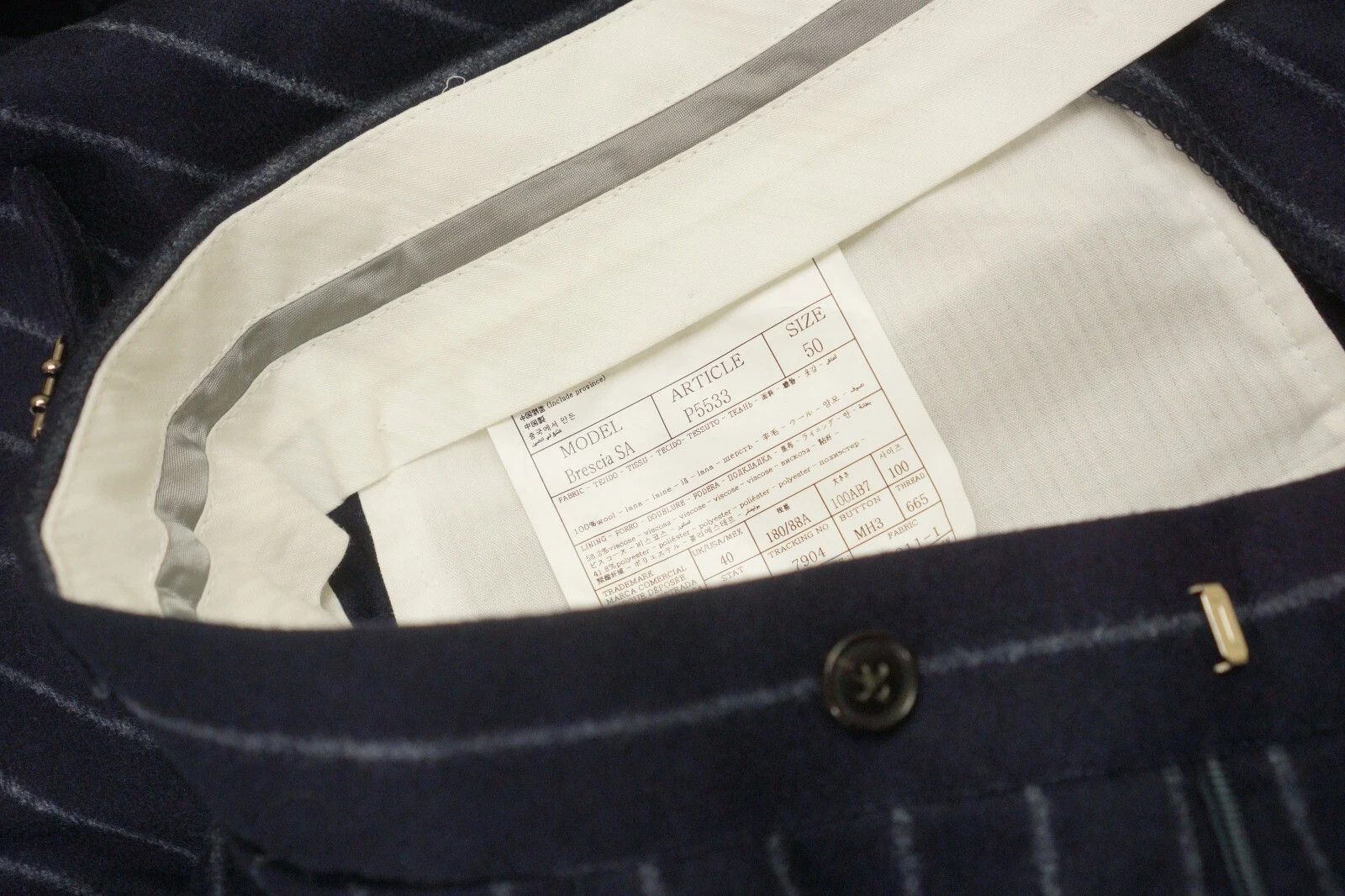 Suitsupply Men Suitsupply Suit Navy Blue Pinstripe Vitale Barberis US40 Size 40R - 10 Thumbnail