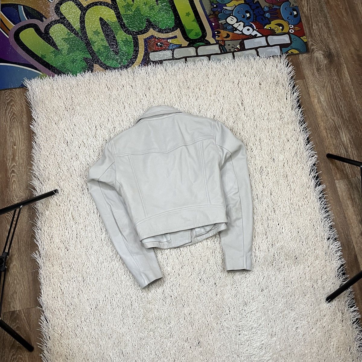 Vintage Diesel Motor Club Patina Leather Jacket Cafe Racer