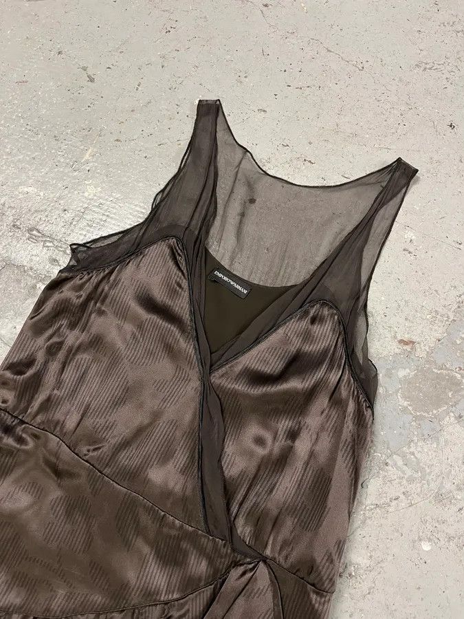 Emporio Armani × Vintage FW2006 Emporio Armani Black Mesh Asymmetrical Dress Size S / US 4 / IT 40 - 3 Thumbnail