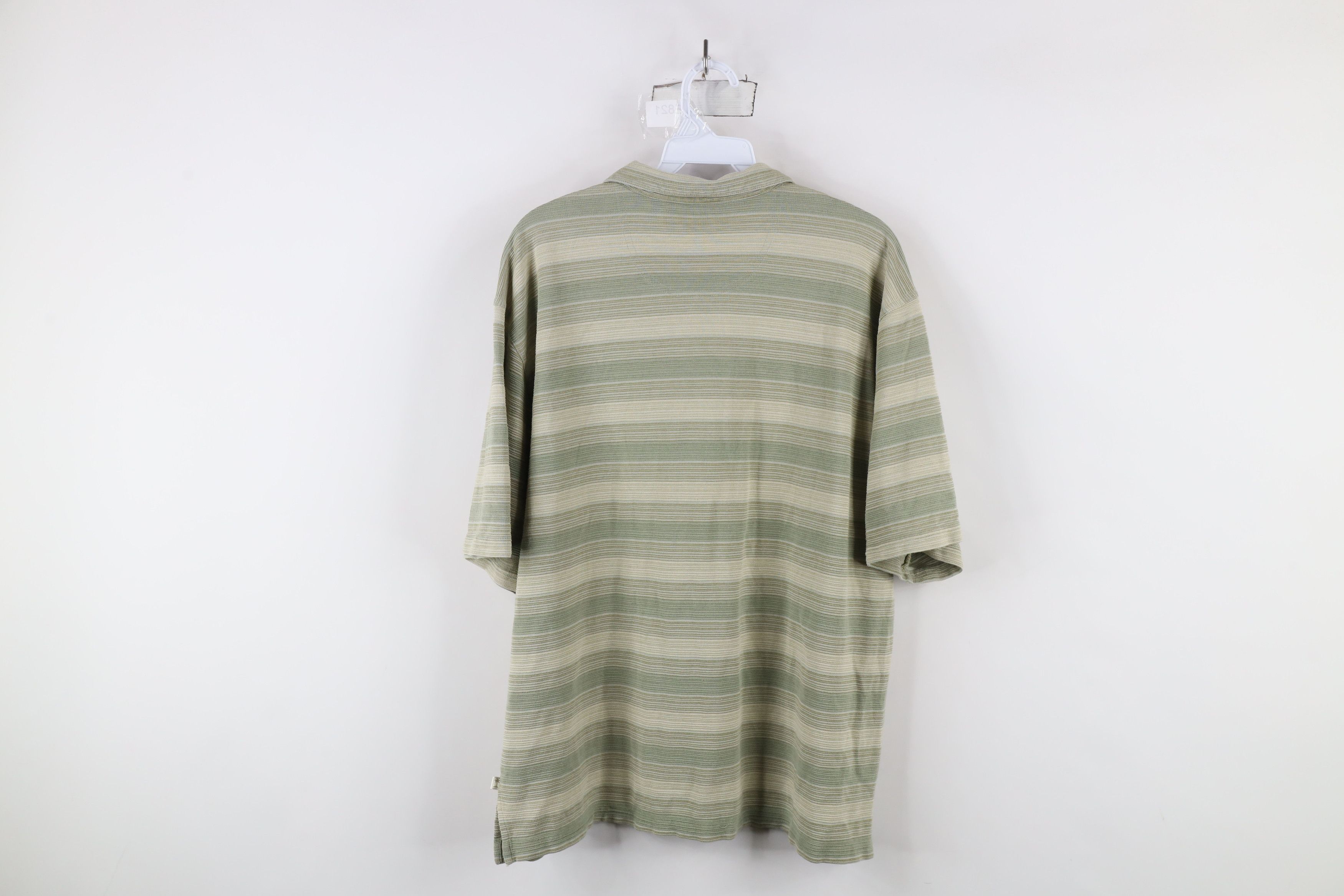 Tommy Bahama × Vintage Vintage Tommy Bahama Looped Collar Silk Blend Striped Polo Size US L / EU 52-54 / 3 - 8 Thumbnail