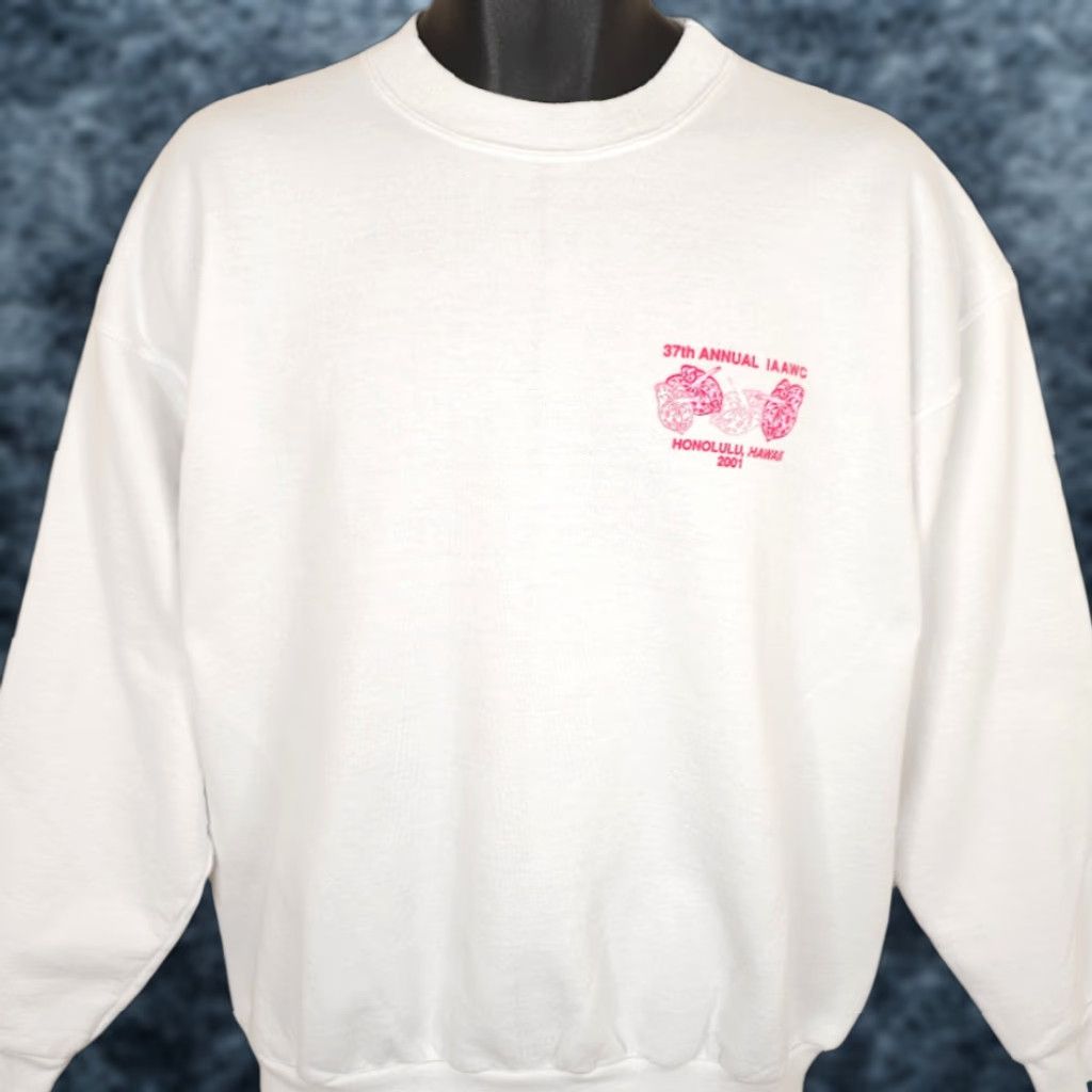 Hanes VINTAGE Hanes Sweatshirt Womens/Mens Size L White IAAWC 2001 Y2K Alcoholics Anonymous Language Of The Heart Will Be Spoken Here Size L / US 10 / IT 46 - 1 Thumbnail