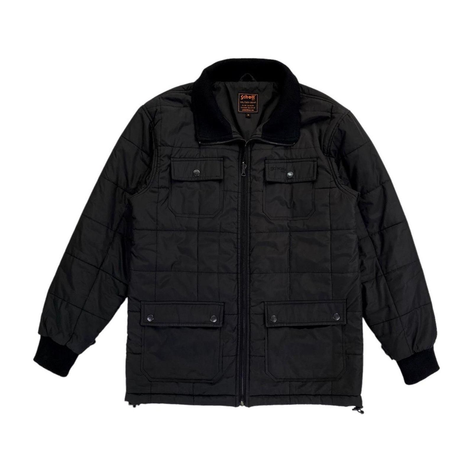 Schott Schott Y2K Vintage Black Military Padded Puffer Jacket Size US M / EU 48-50 / 2 - 1 Thumbnail