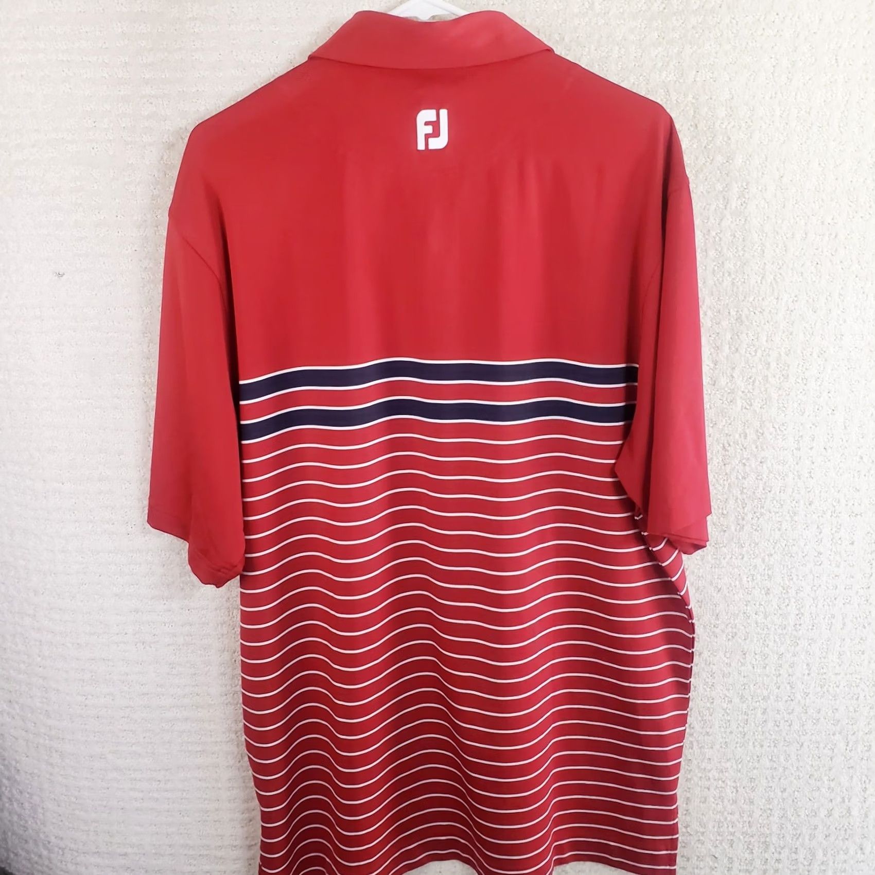 Footjoy FootJoy Polo Shirt Mens L Red Striped Edgewood Tahoe Country Club Logo Polo Shirt Leather? Size US L / EU 52-54 / 3 - 7 Thumbnail