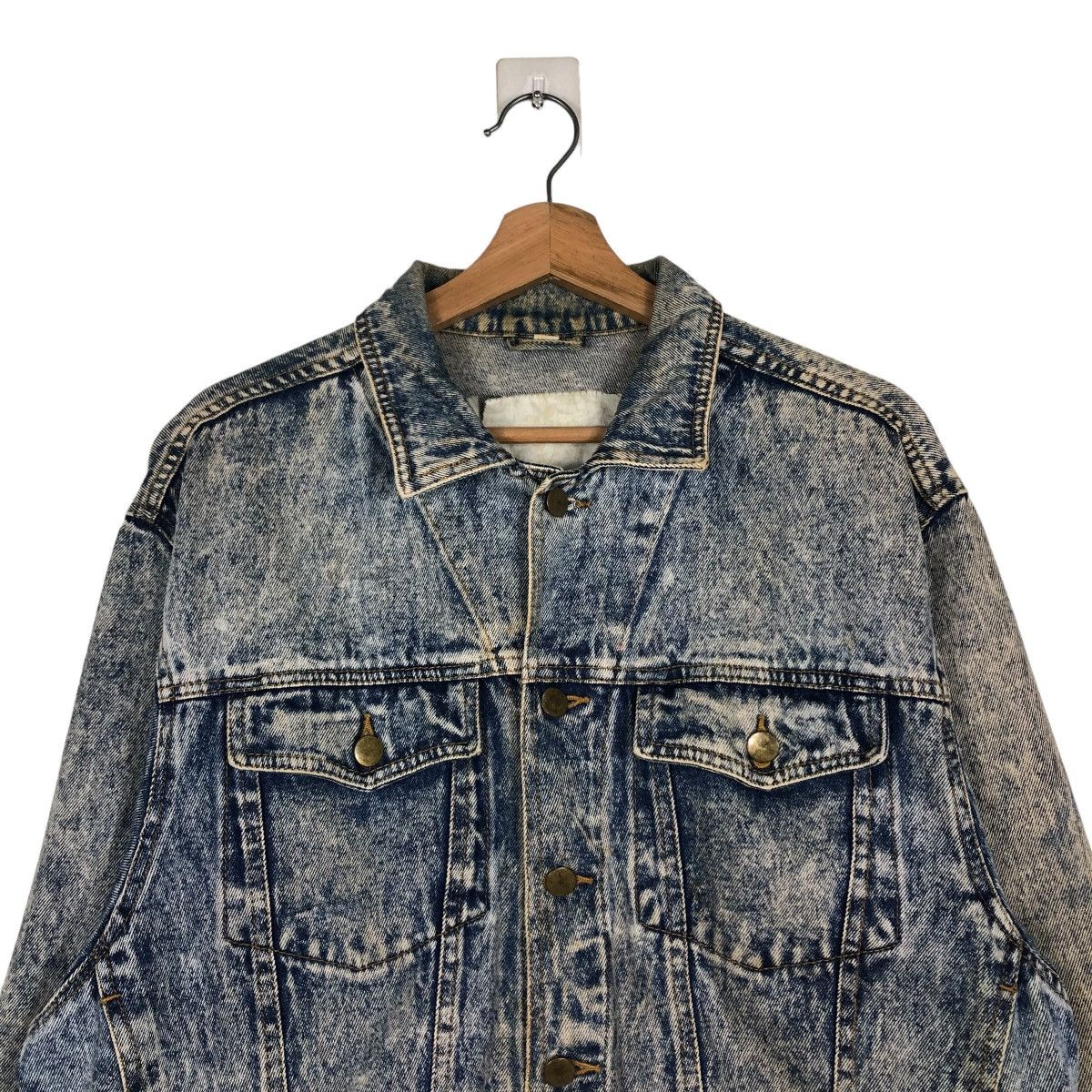 Japanese Brand 🔥CROPPED ACID WASH BIKER JACKET DENIM TEAM LISCH JAPAN Size US M / EU 48-50 / 2 - 5 Thumbnail