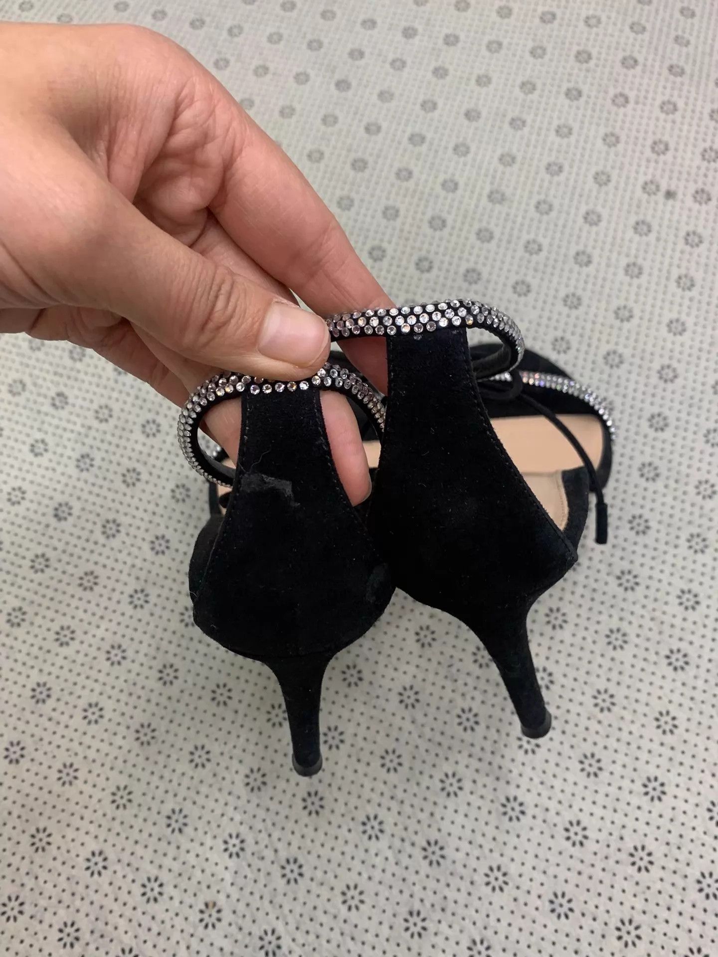 Gianvito Rossi Gianvito Rossi Black Crystal Laced Ankle Strap 39 Mint Size US 8.5 / IT 38.5 - 3 Thumbnail