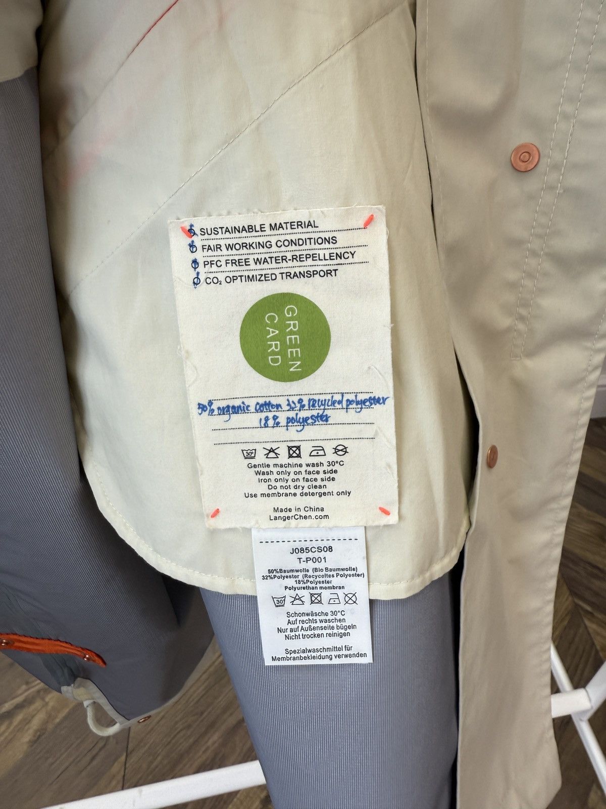 Other Vintage LangerChen Women’s Hooded Raincoat Organic Parka Size M / US 6-8 / IT 42-44 - 10 Thumbnail