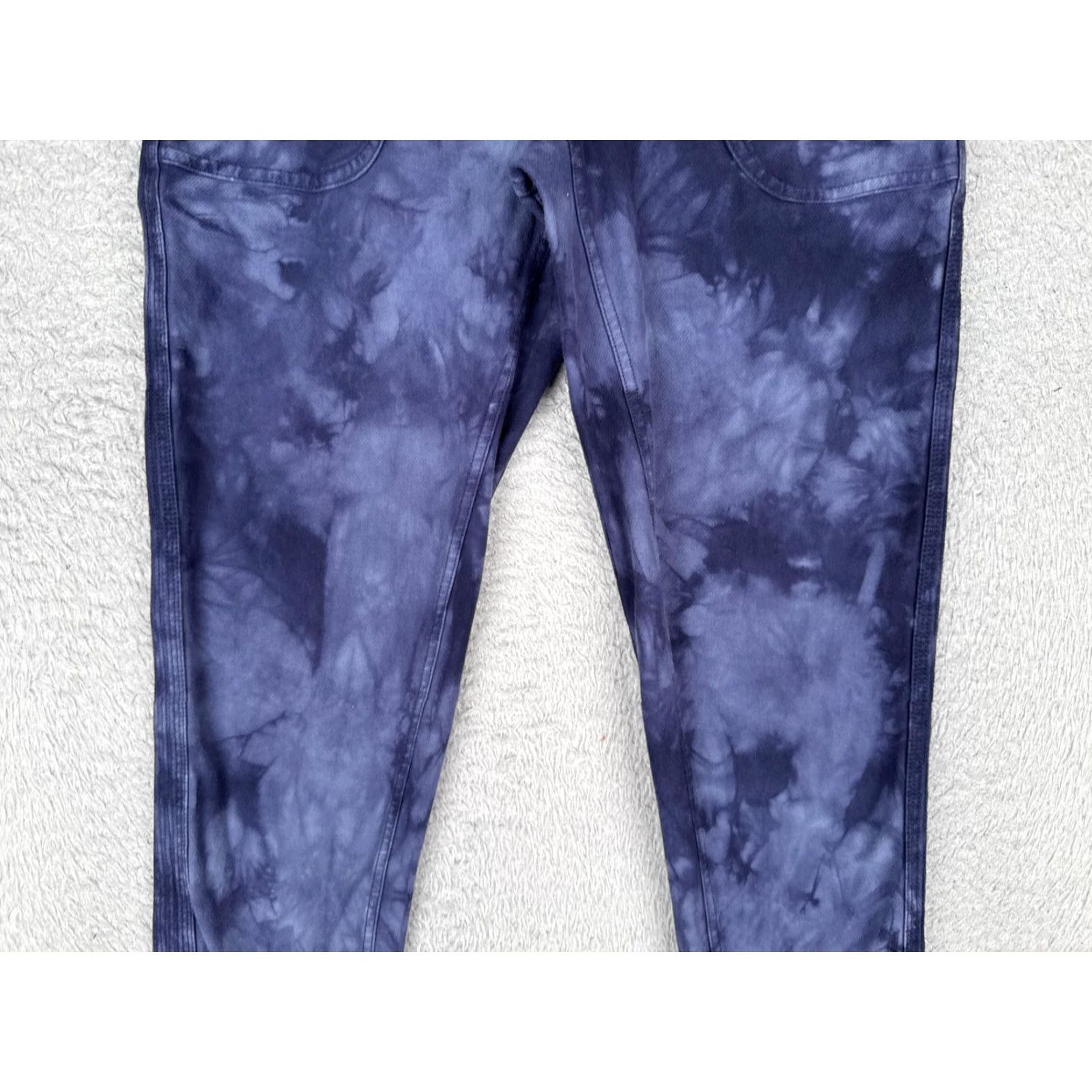 Athleta Athleta Womens XXS Blue Tie Dye Jogger Pants Elastic Waist Pockets Lounge Twill Cotton Blend Casual Activewear Size 24" / US 00 / IT 34 - 3 Thumbnail