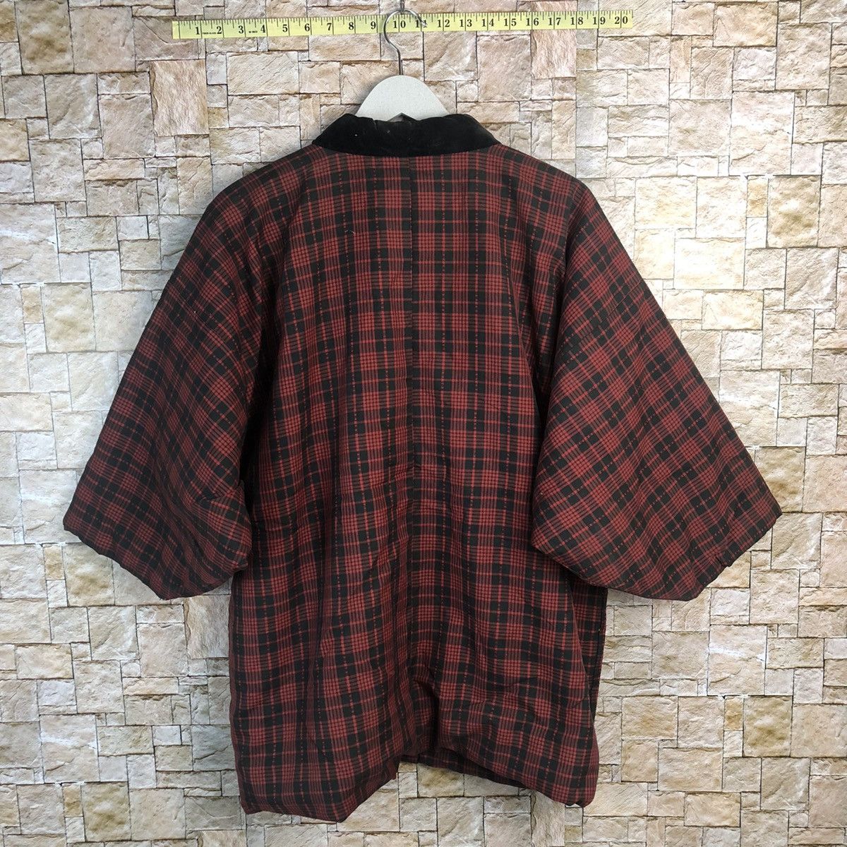 Japanese Brand Kimono Red Checkred vintage japan #A162 Size US L / EU 52-54 / 3 - 12 Thumbnail