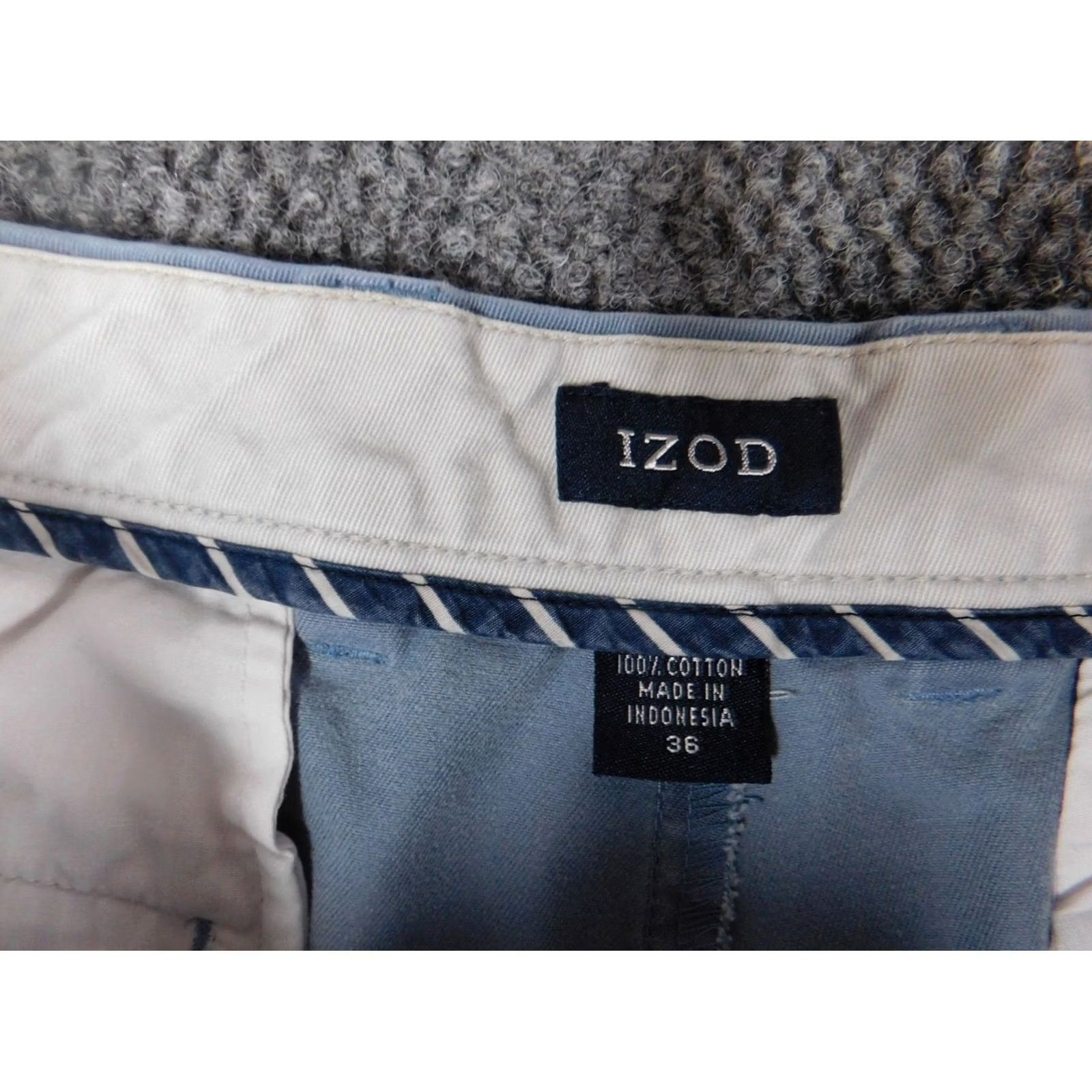 Izod IZOD Mens Shorts 36 blue straight chino classic (Regular) Size US 36 / EU 52 - 6 Thumbnail