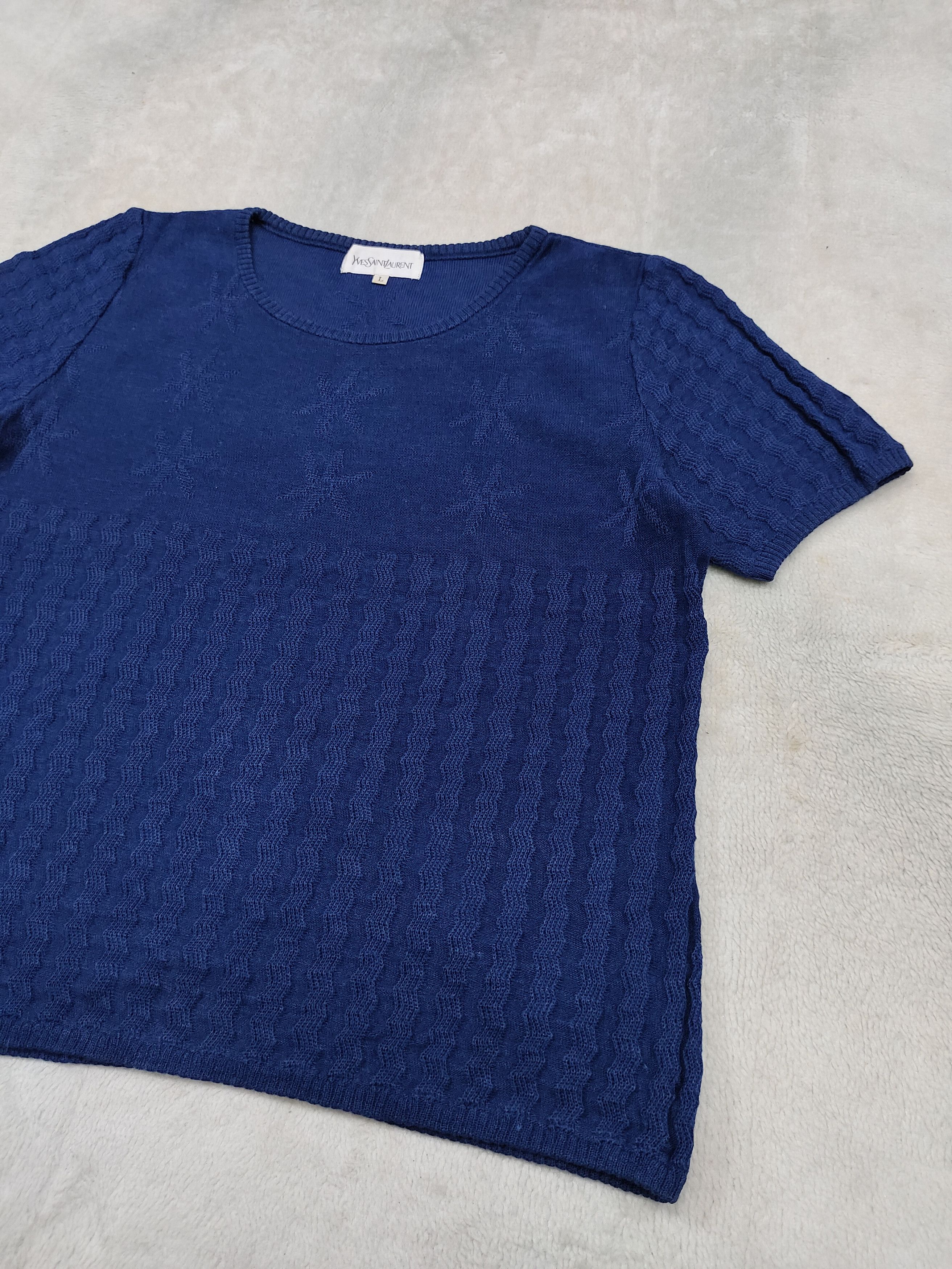 Yves Saint Laurent 80s Yves Saint Laurent Sea Star Pattern Knitted Size L / US 10 / IT 46 - 6 Thumbnail