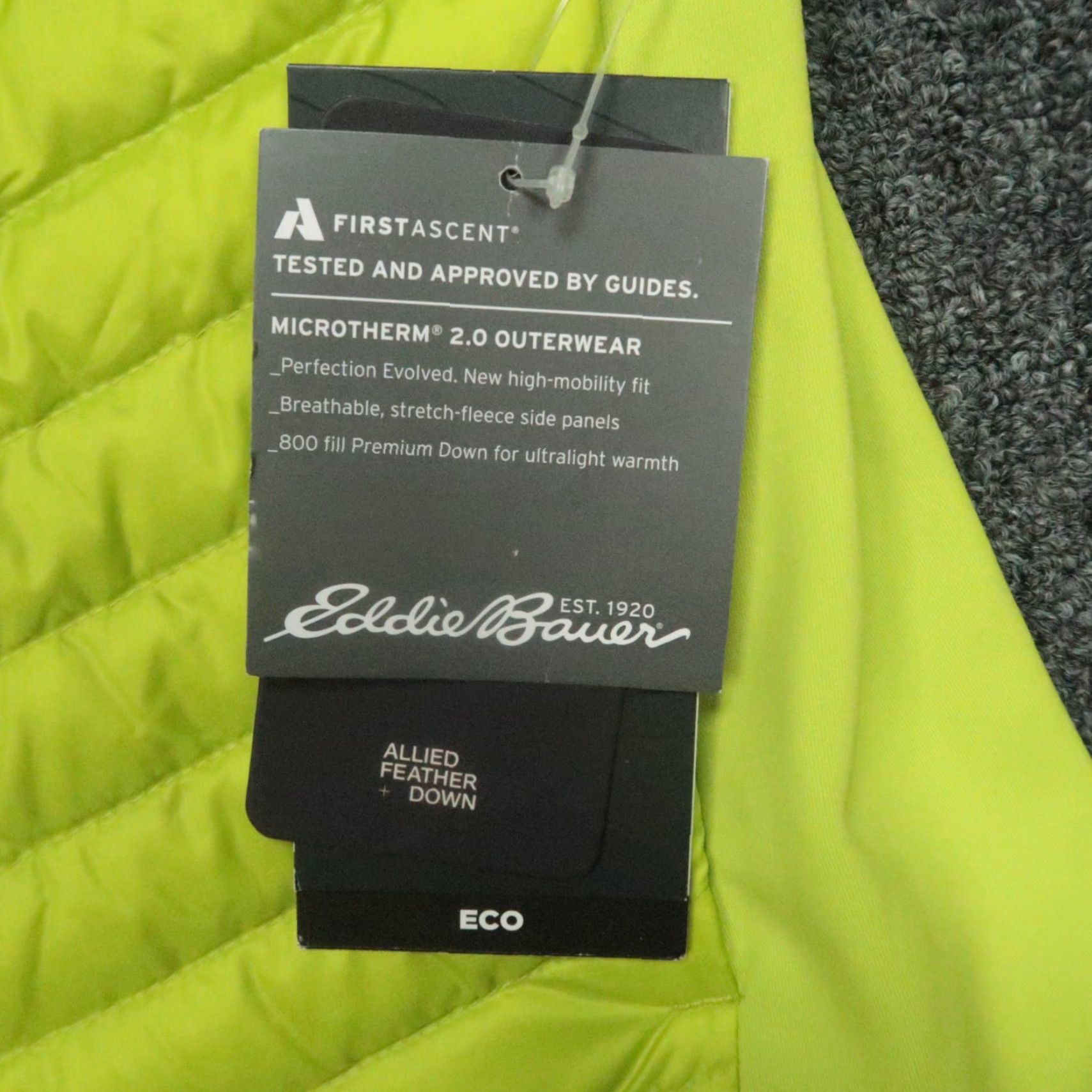 Eddie Bauer Eddie Bauer Vest Mens Medium Yellow First Ascent Microtherm 2.0 Puffer 800 Down Size US M / EU 48-50 / 2 - 5 Thumbnail