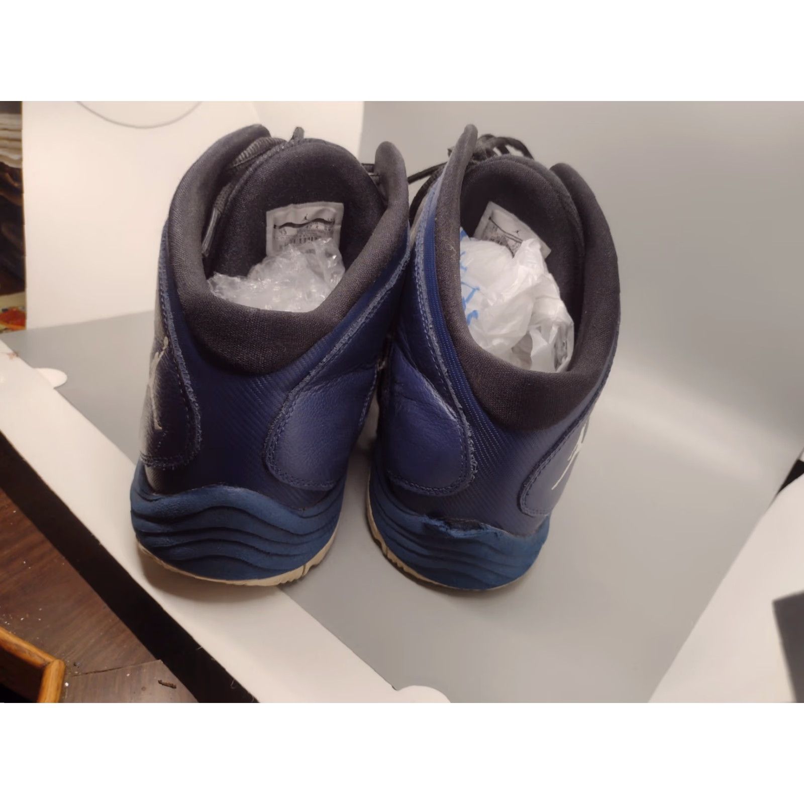 Nike Nike Mens Jordan Prime Fly Basketball Shoes Mid Top Black Blue 13 599582-015 Nike Prime Basketball Shoes Mens size 13 Black Blue Size US L / EU 52-54 / 3 - 4 Thumbnail