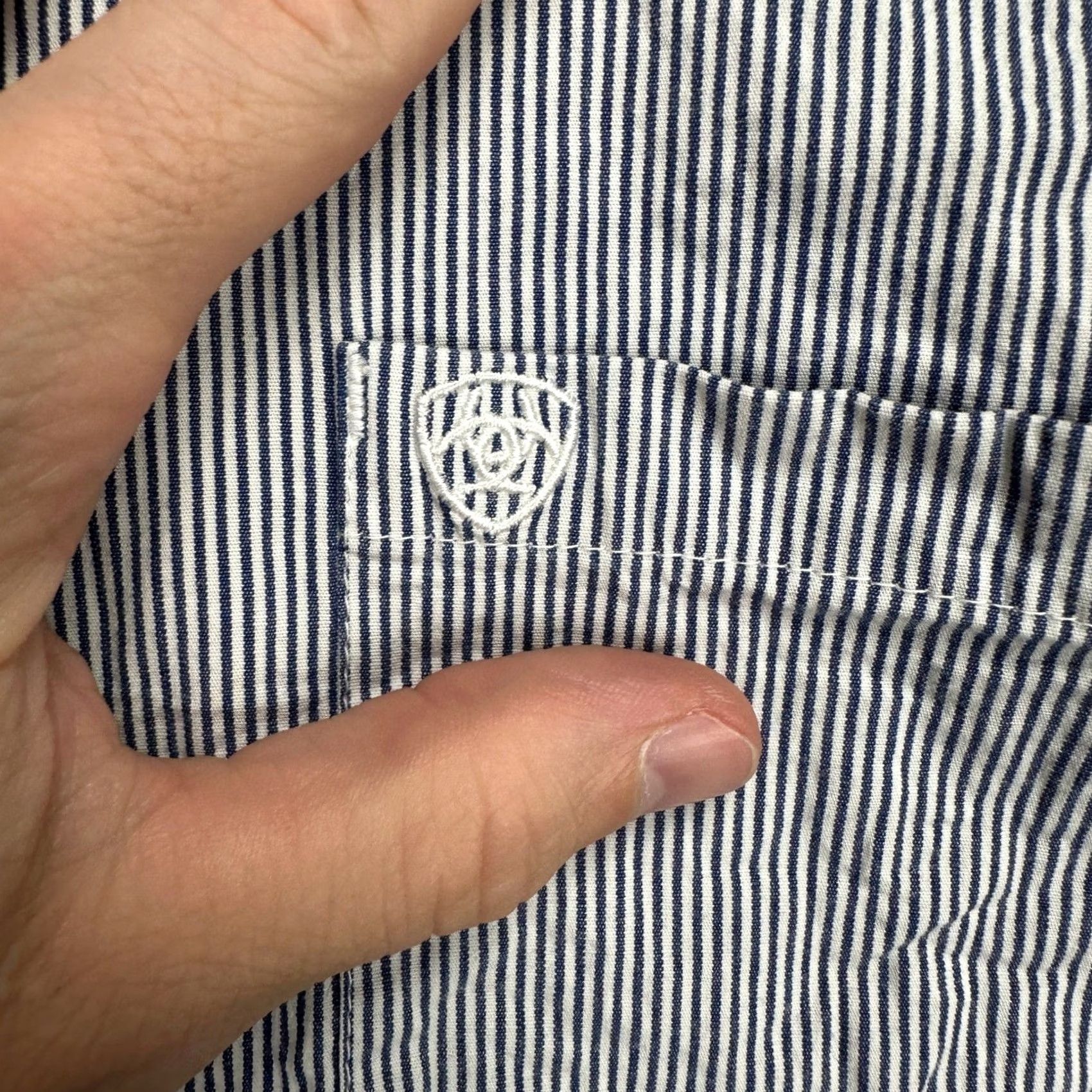 Ariat Ariat REAL Womens Western Shirt 1X Plus Blue White Stripes Button-Up Stretch Shirt Size XL / US 12-14 / IT 48-50 - 7 Thumbnail