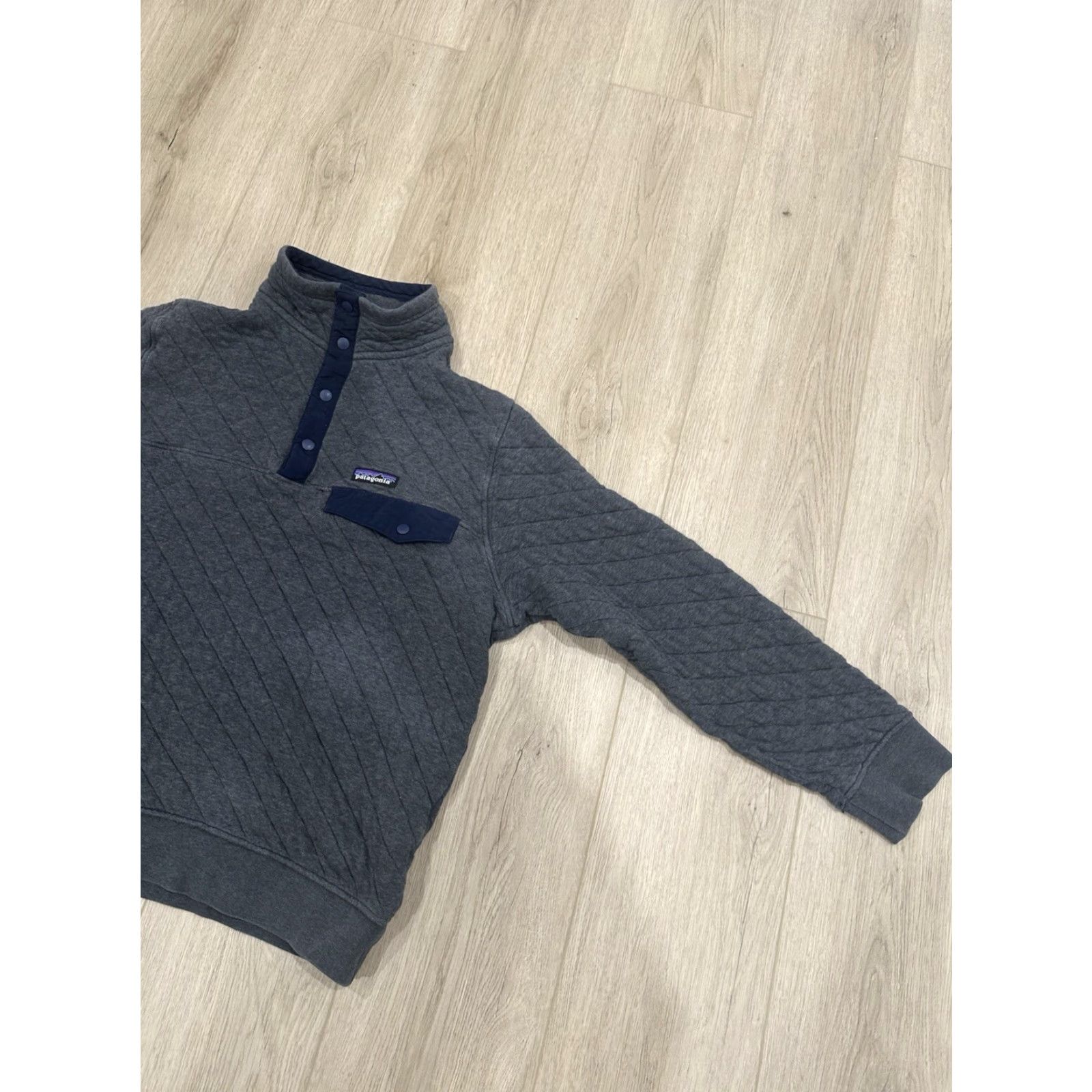 Patagonia Patagonia Mens Organic Cotton Quilted Snap-T Pullover Dark Gray Medium Size US M / EU 48-50 / 2 - 2 Thumbnail