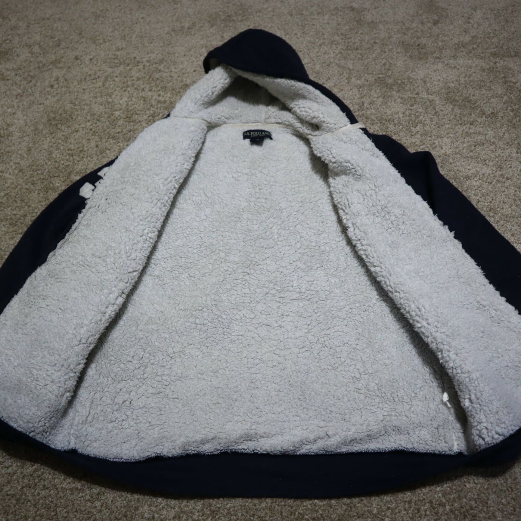 Vintage US Polo Assn Jacket Blue Solid Lined Casual Hooded Full Zip Size 18 Mens Size US M / EU 48-50 / 2 - 5 Thumbnail