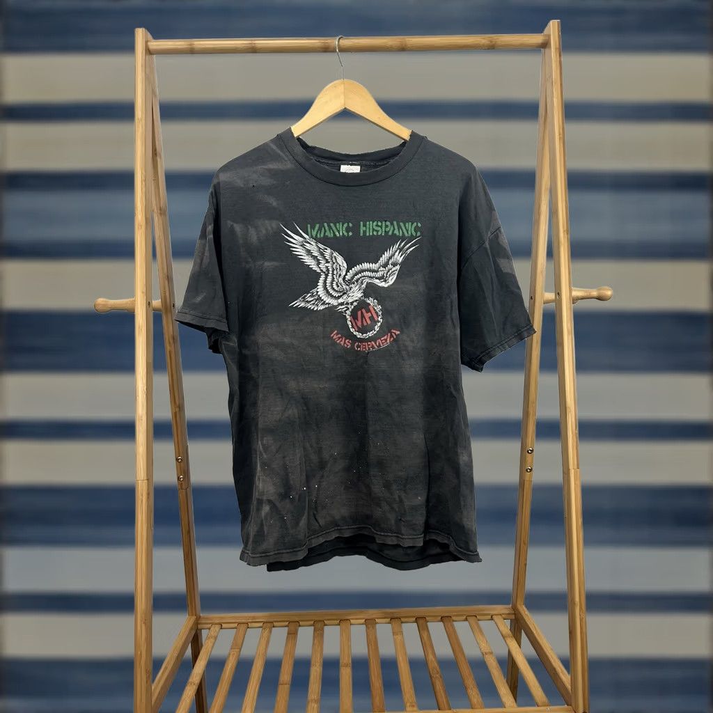 Delta VTG Manic Hispanic T-Shirt XL Black Band Punk Rock Mas Cerveza Rare Sun Faded Distressed Worn Mens XL Size US XL / EU 56 / 4 - 1 Thumbnail