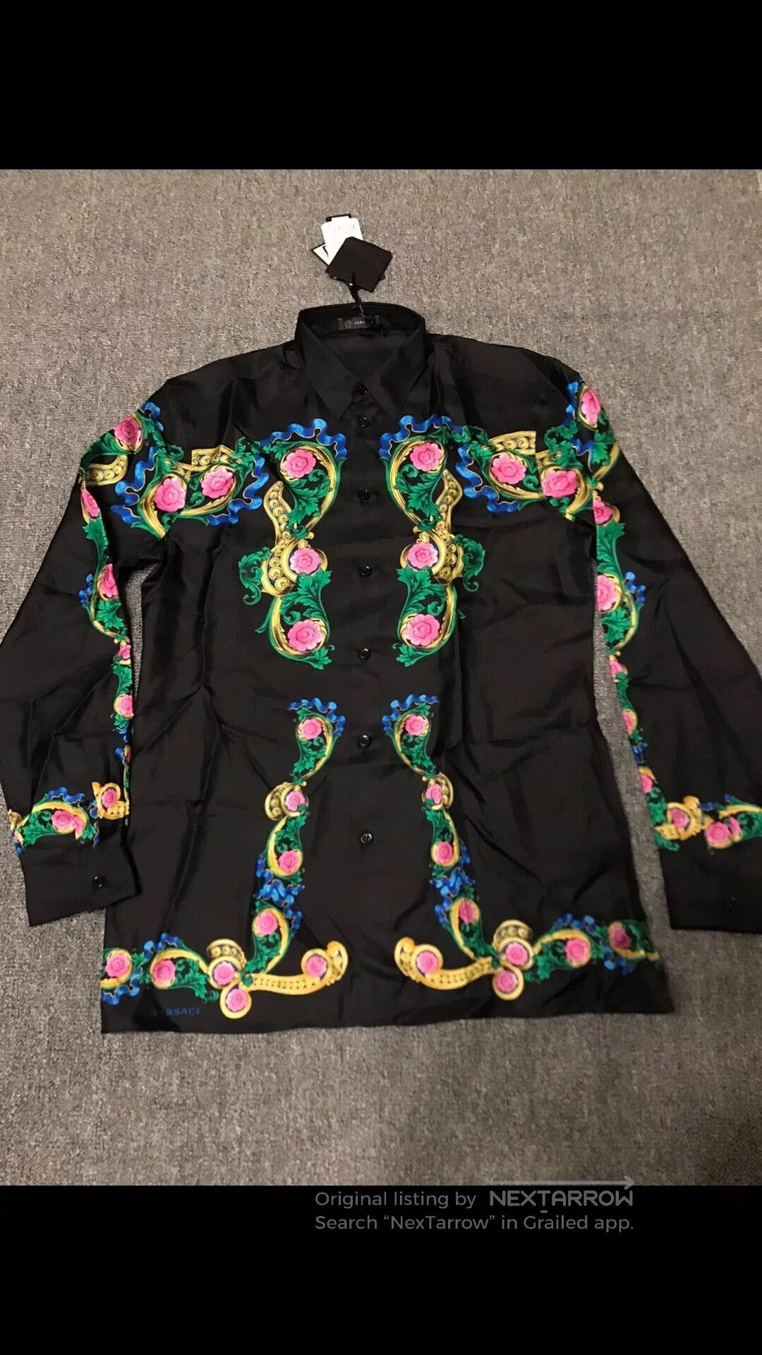 Versace Versace Long-Sleeve Silk Floral Shirt. Size US M / EU 48-50 / 2 - 3 Thumbnail