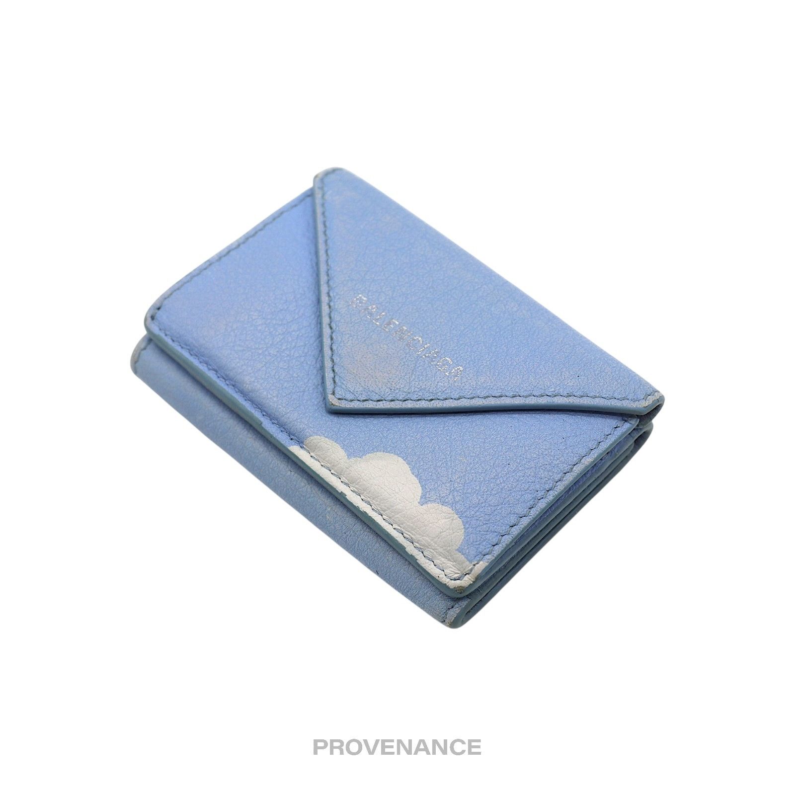 Balenciaga 🔴 Balenciaga Papier Mini Card Wallet - Clouds Blue Leather Size ONE SIZE - 3 Thumbnail