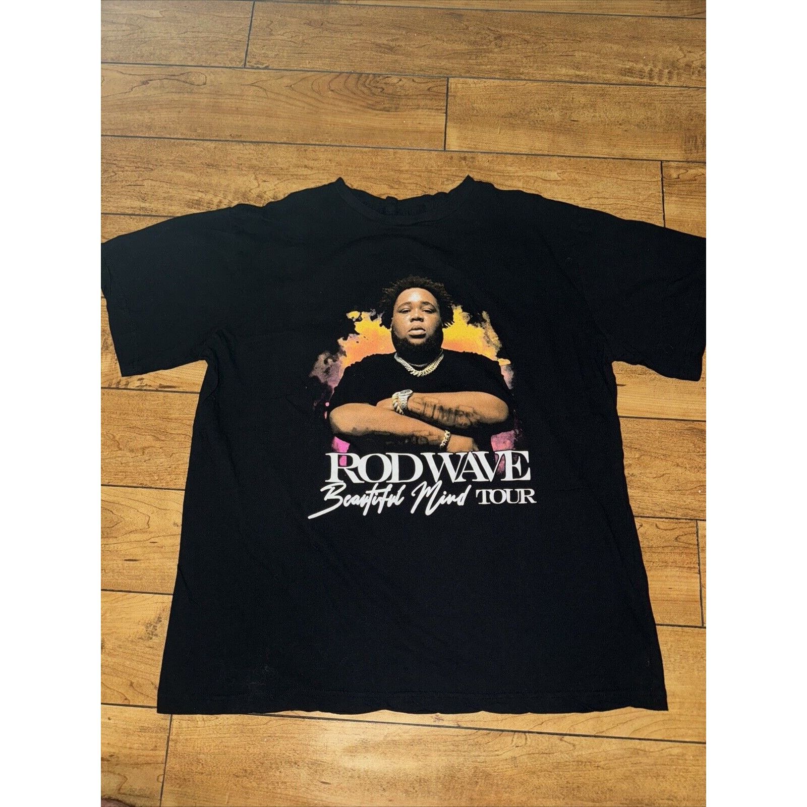 Band Tees × Rap Tees Rodwave Beautiful Mind Tour T-Shirt Black XL 22x26 Rap Music Size US XL / EU 56 / 4 - 1 Thumbnail
